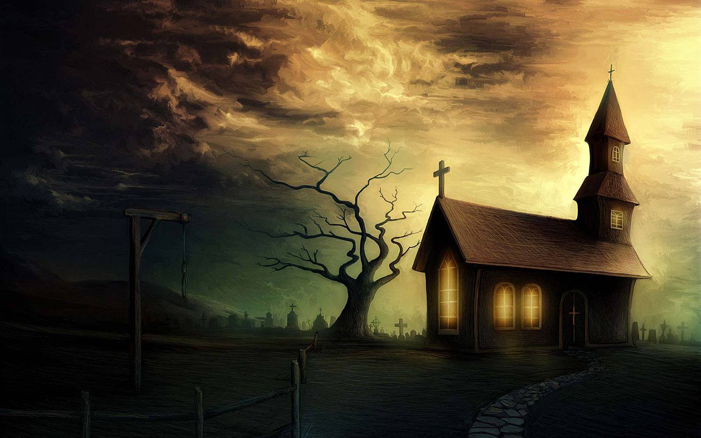 Horror Ghost Houses wallpaper HQ image size, 1440x900