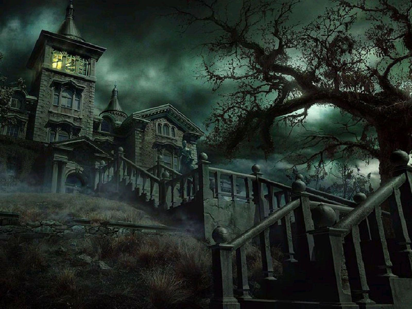 old creepy halloween picture. Tag: Horror House Wallpaper