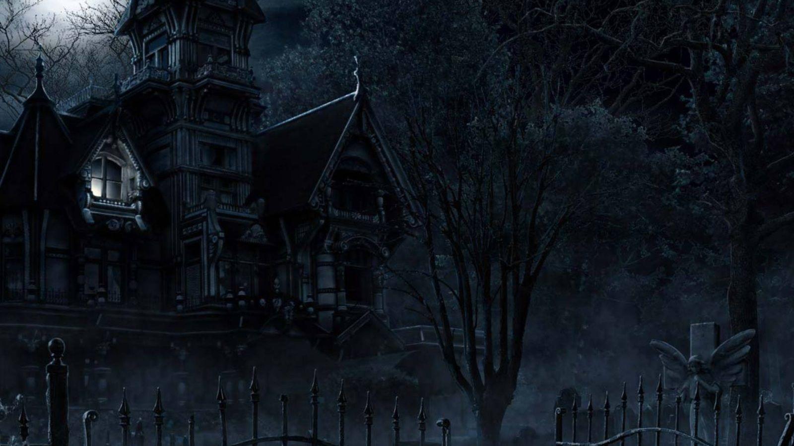 Halloween Haunted House widescreen wallpaper. Wide