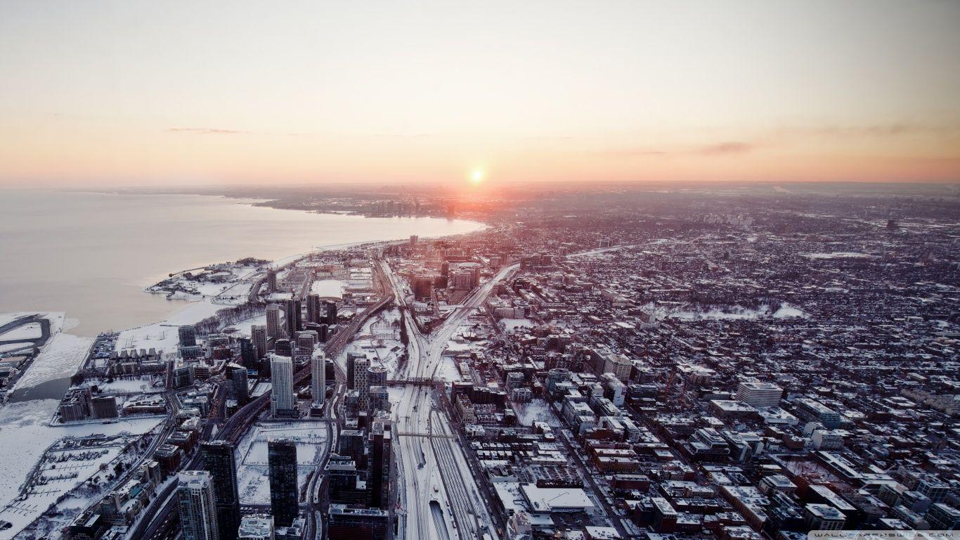 Aerial View Of Toronto City HD desktop wallpaper, Widescreen