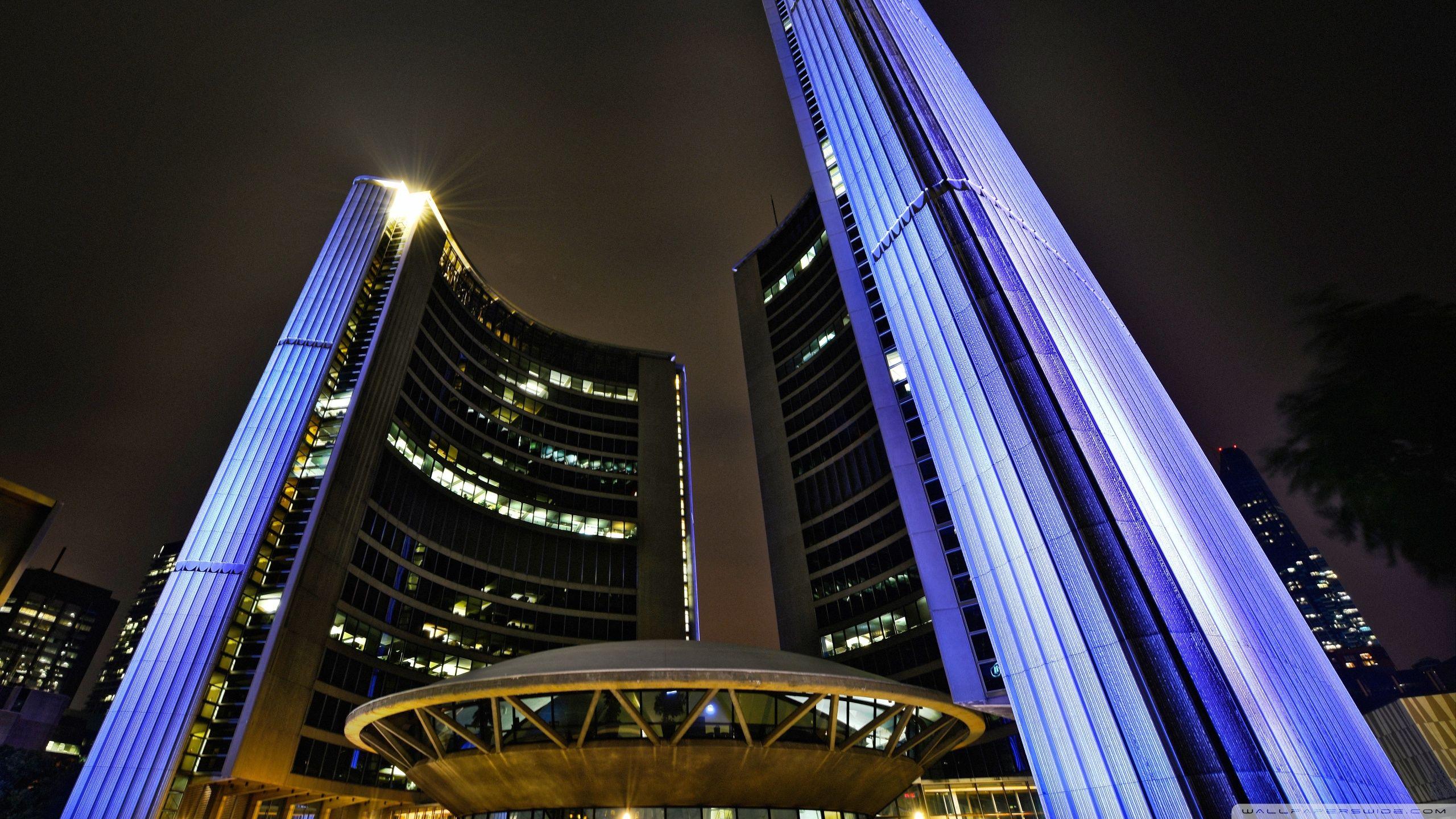 Toronto City Hall at Night HD desktop wallpaper, Widescreen