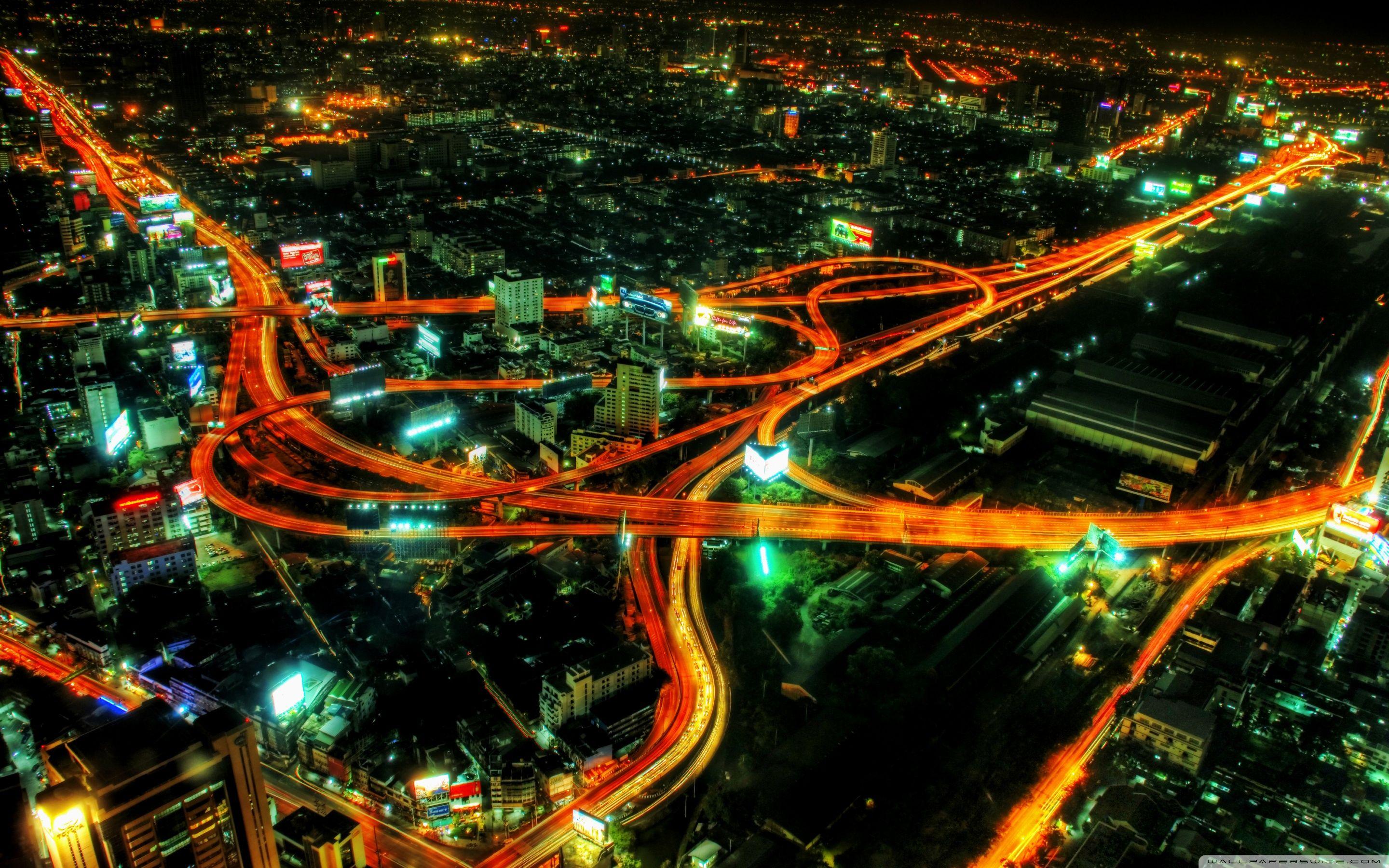 City Highways Night HD desktop wallpaper, High Definition