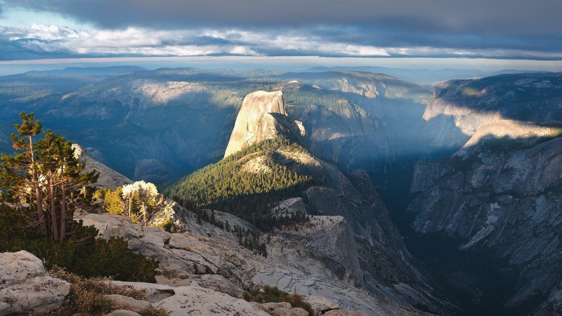 Yosemite National Park Half Dome Nature Landscapes Valleys