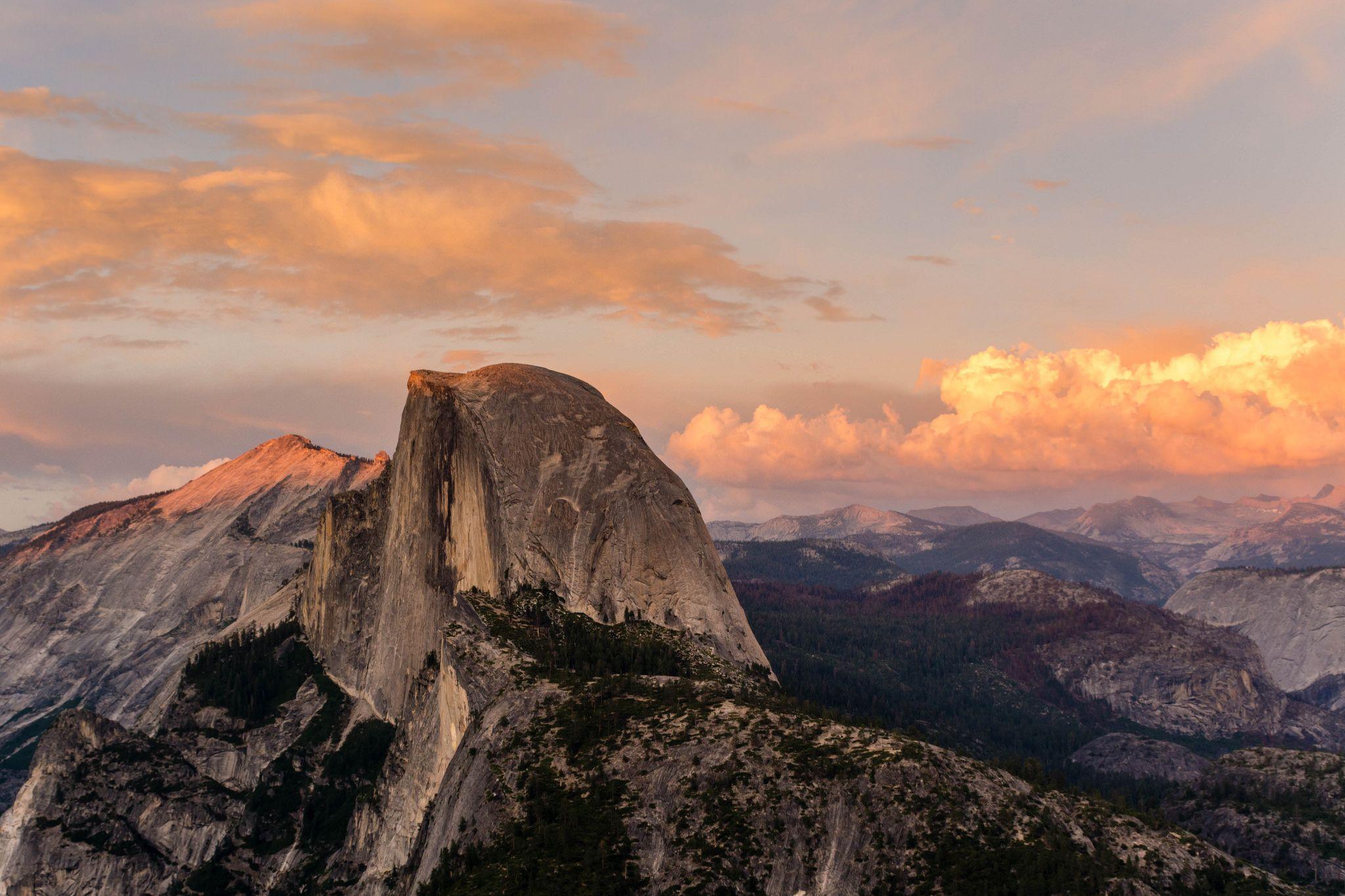 I caught the last rays of sunset on Half Dome, Yosemite2048x1365