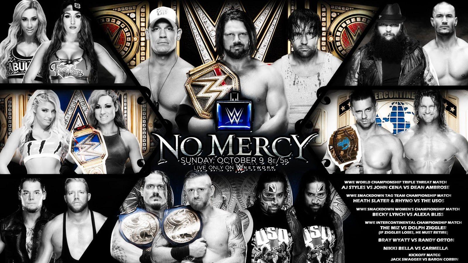 WWE No Mercy 2016. WWE Match Cards Wallpaper