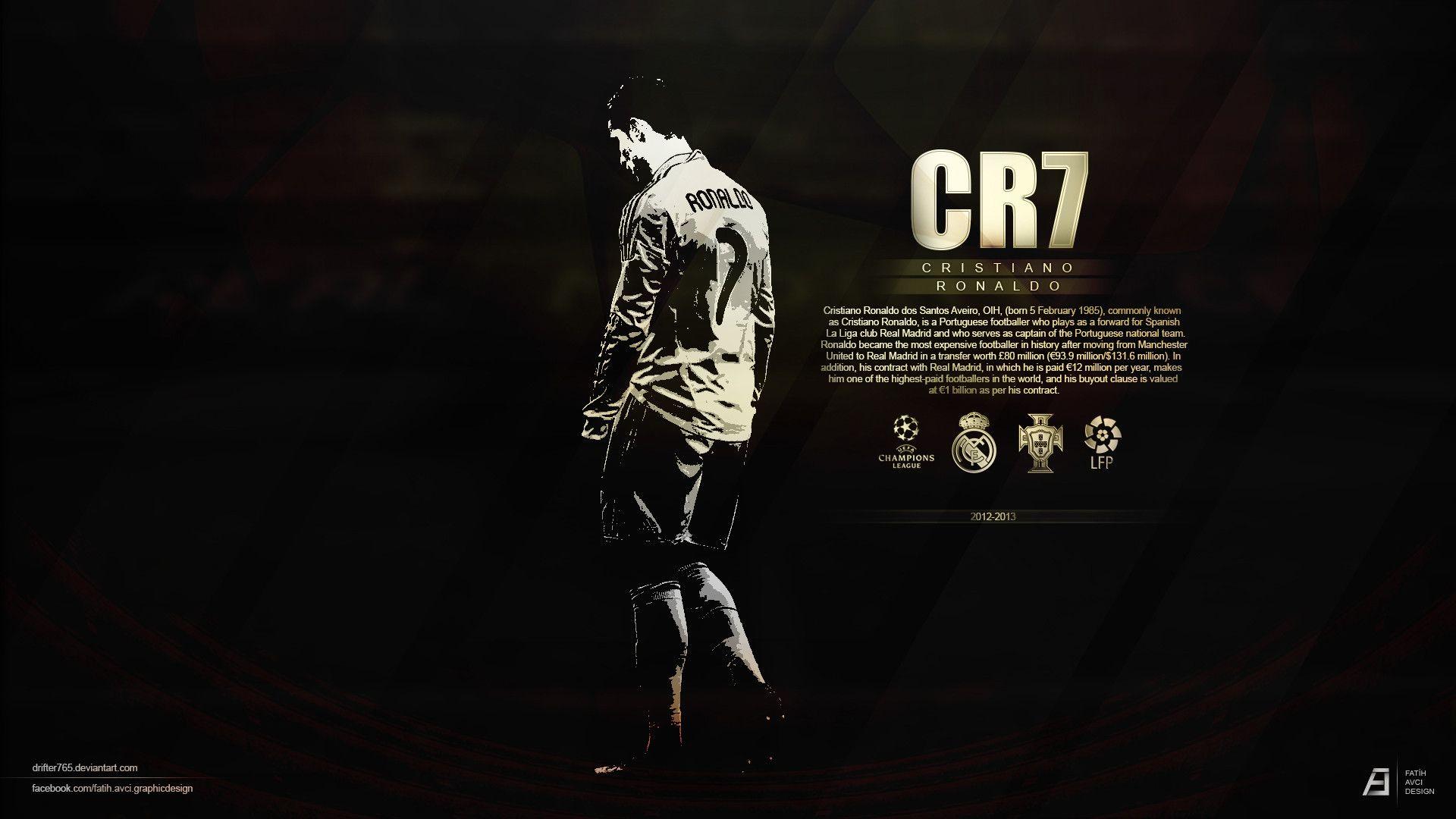Cristiano Ronaldo 7 Black HD. FootBall. Cristiano