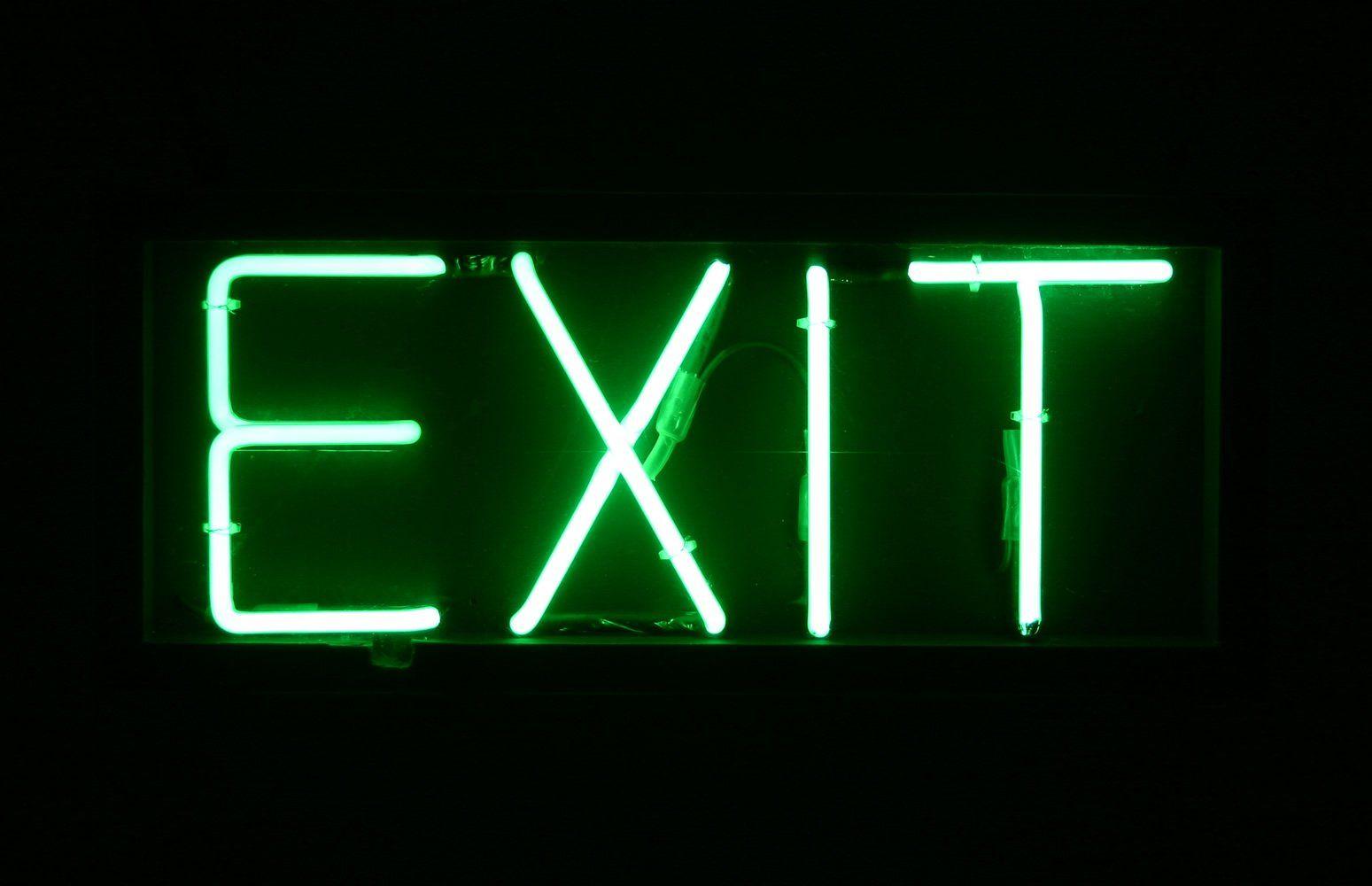 NEON SIGN Architecture Quote Typography Text Exit