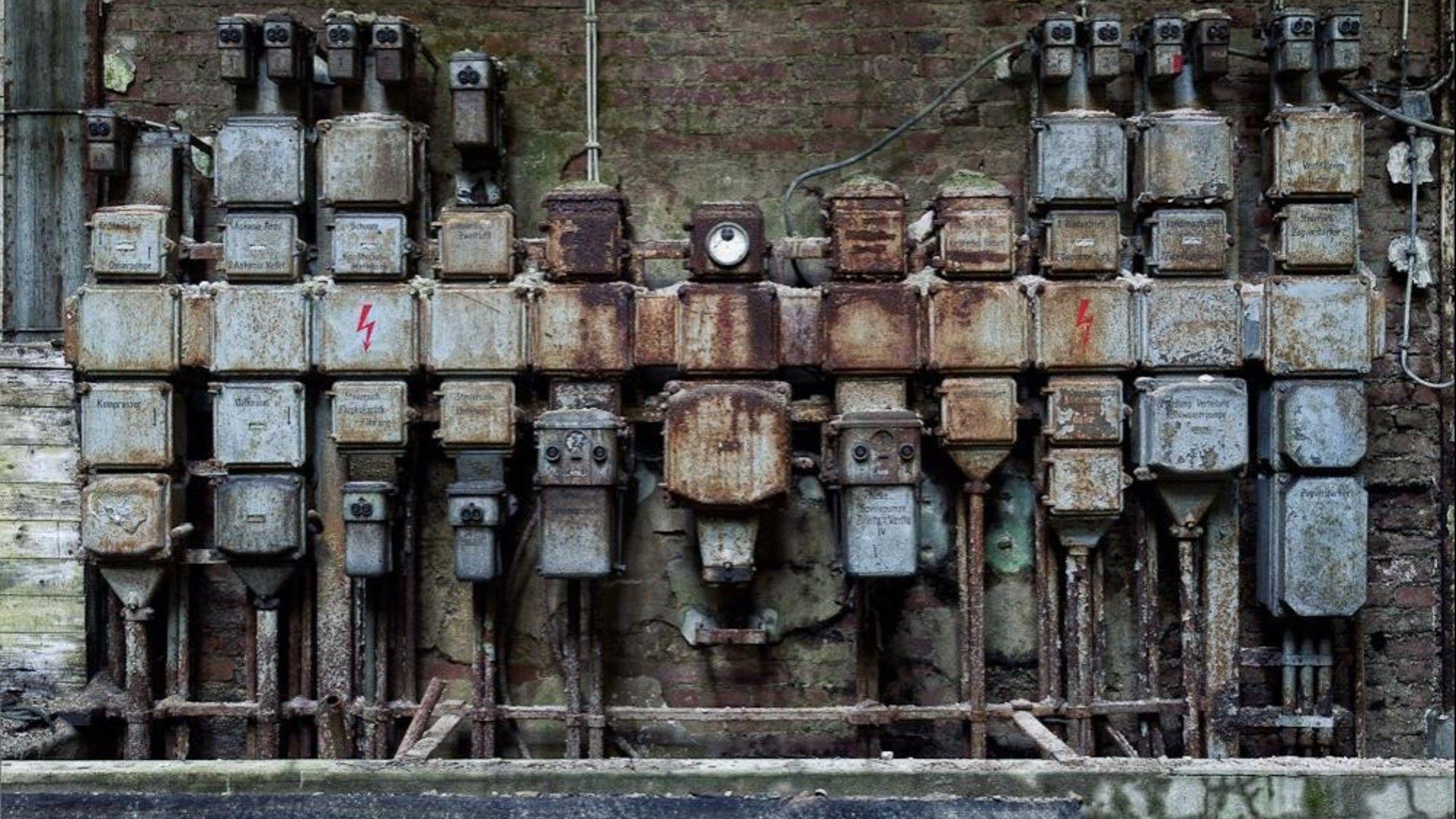 Cityscapes machinery abandoned factory wallpaper