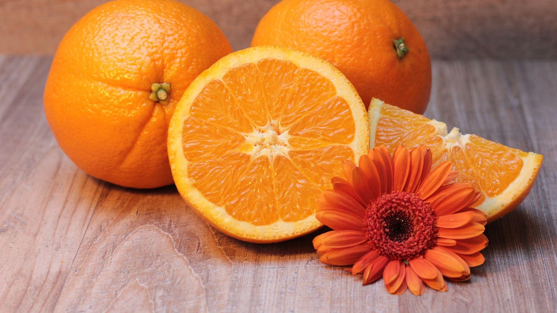 Download Wallpaper 1920x1080 Oranges, Fruit, Citrus, Flower Full
