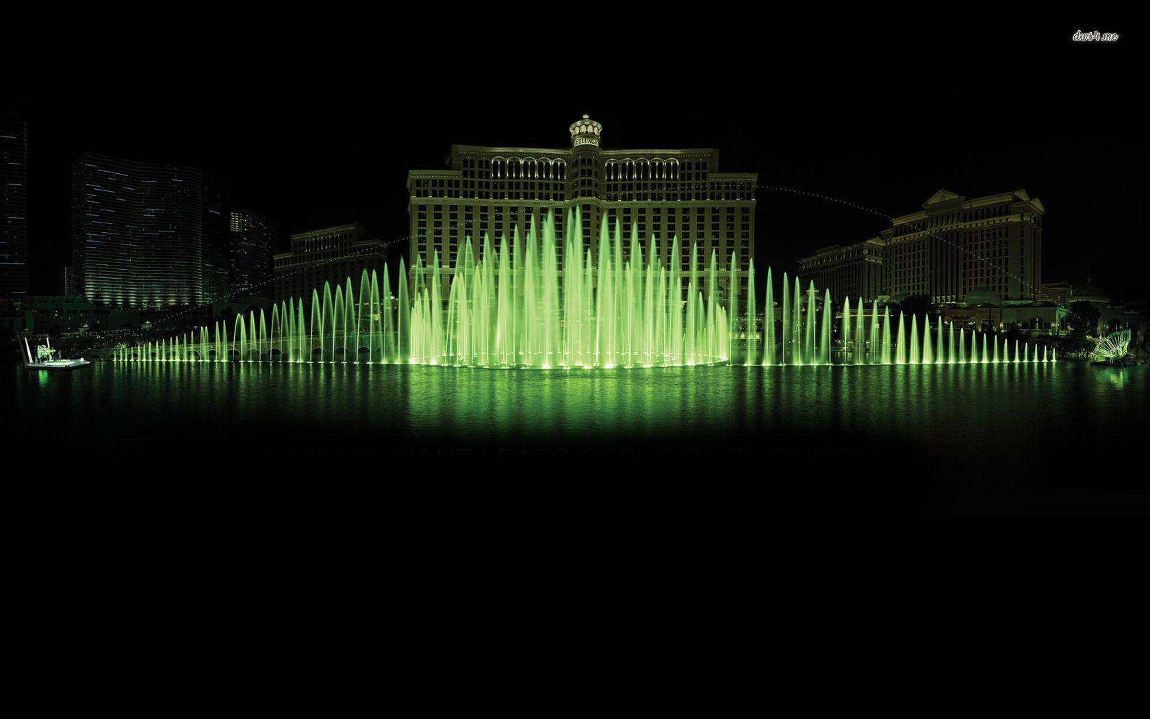 Bellagio Fountains Night View Wallpaper