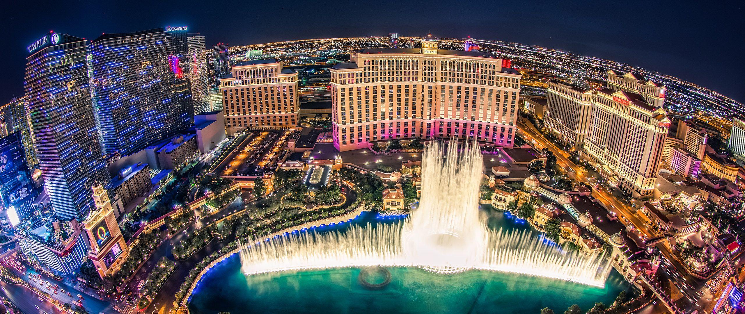 Bellagio Hotel Las Vegas Fountain Show Top View Wallpaper