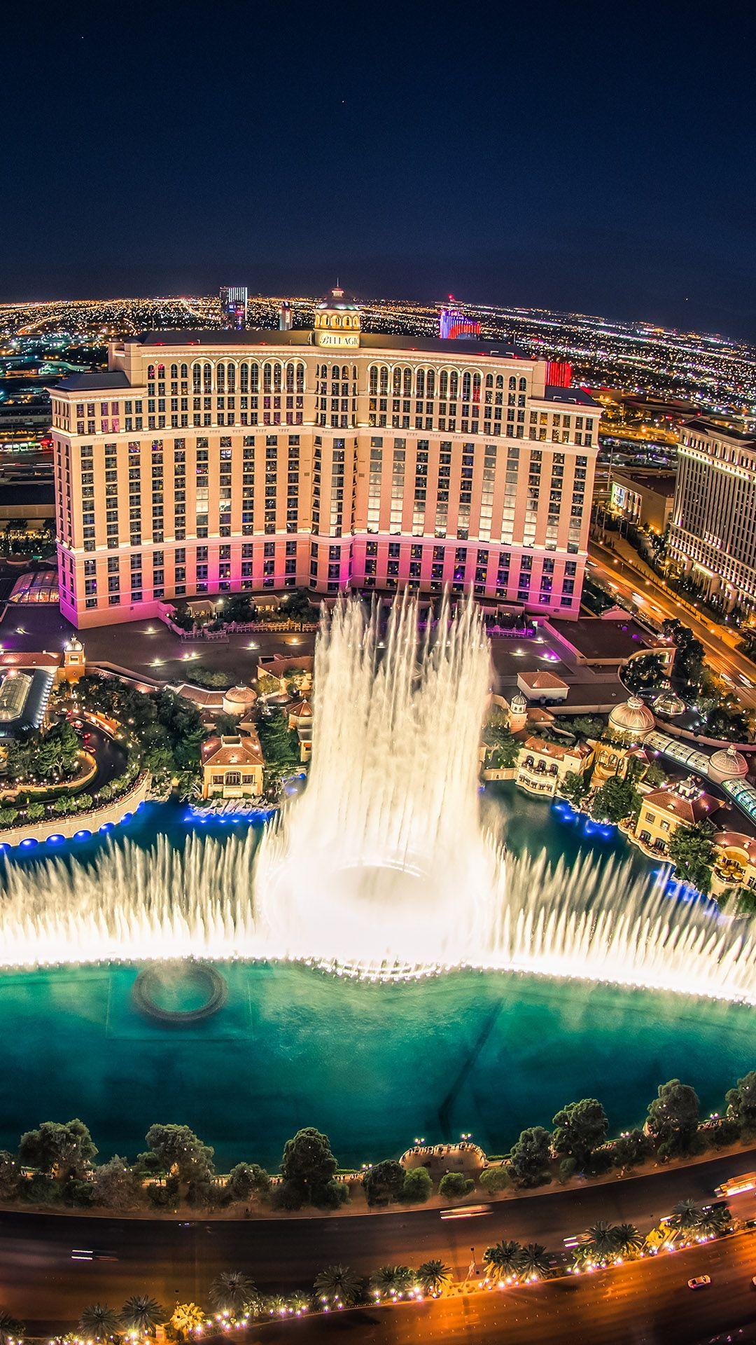 Bellagio Hotel Las Vegas Fountain Show Top View Wallpaper