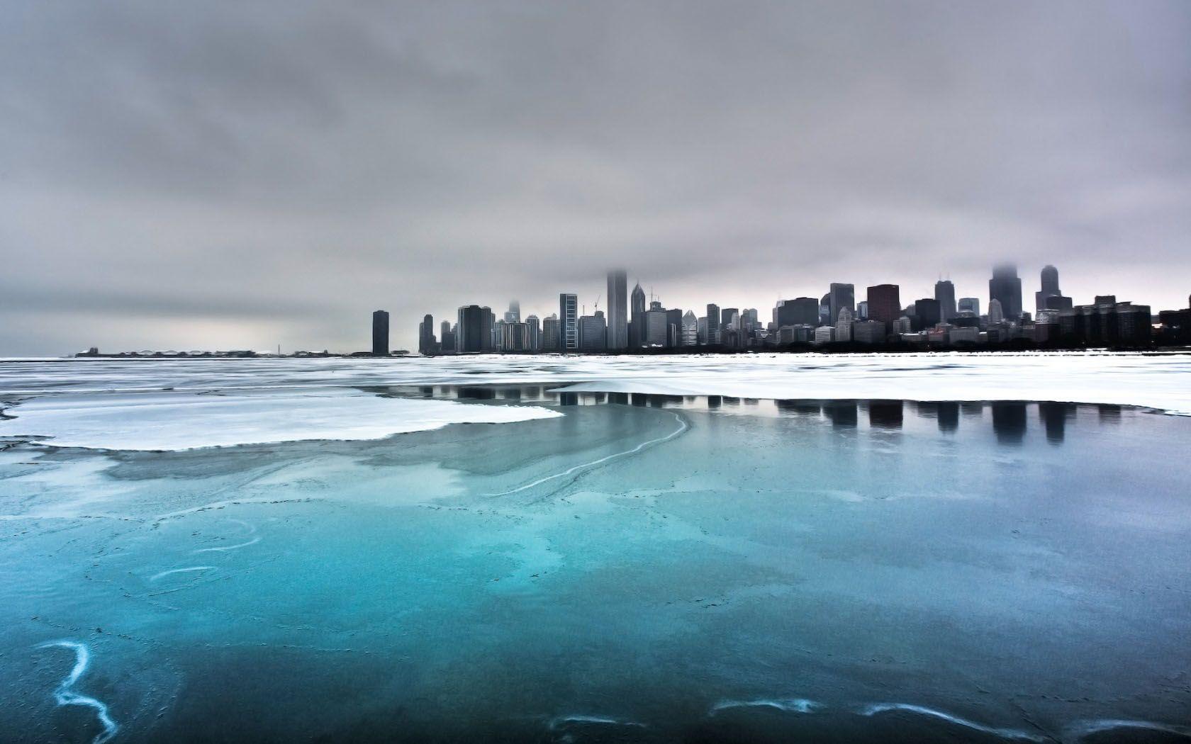 Frozen Lake Michigan, Chicago, Illinois