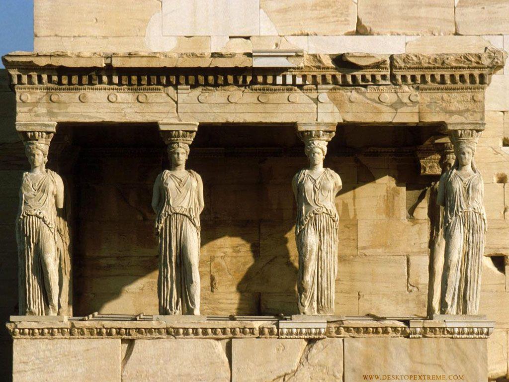 Acropolis Athens Statues Wallpaper