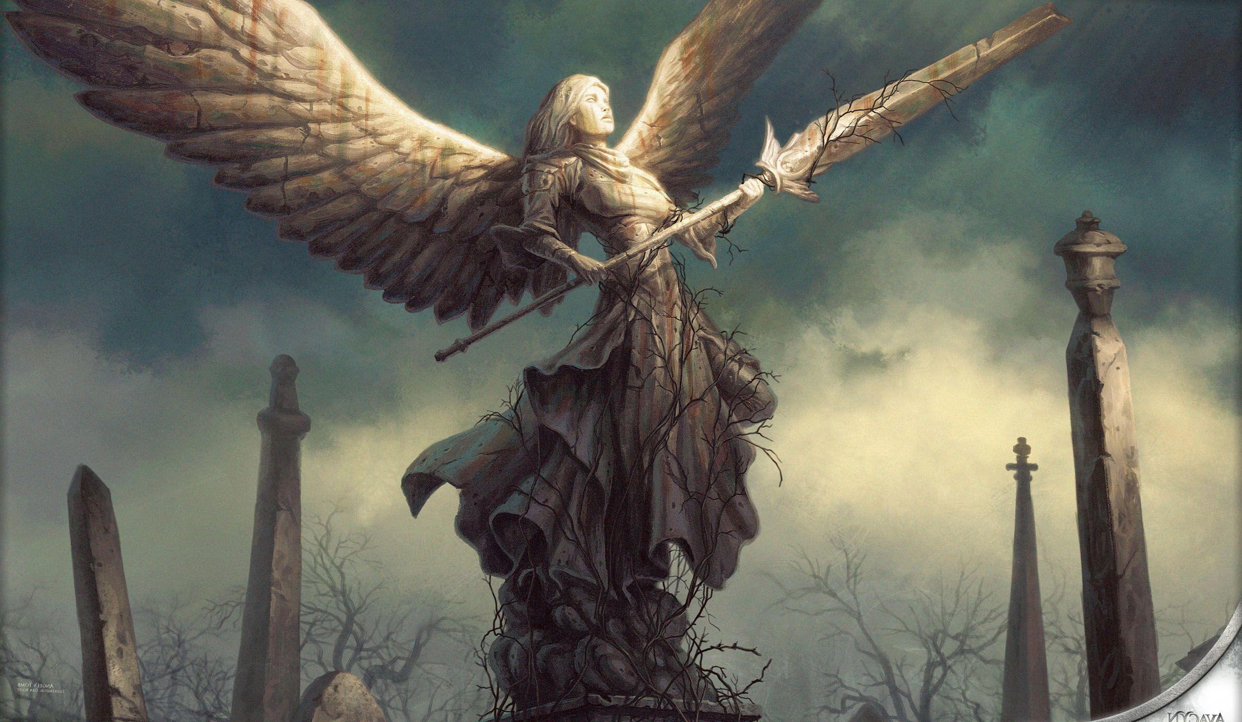 Magic The Gathering Statues Artwork Angels Women Wings Wallpaper