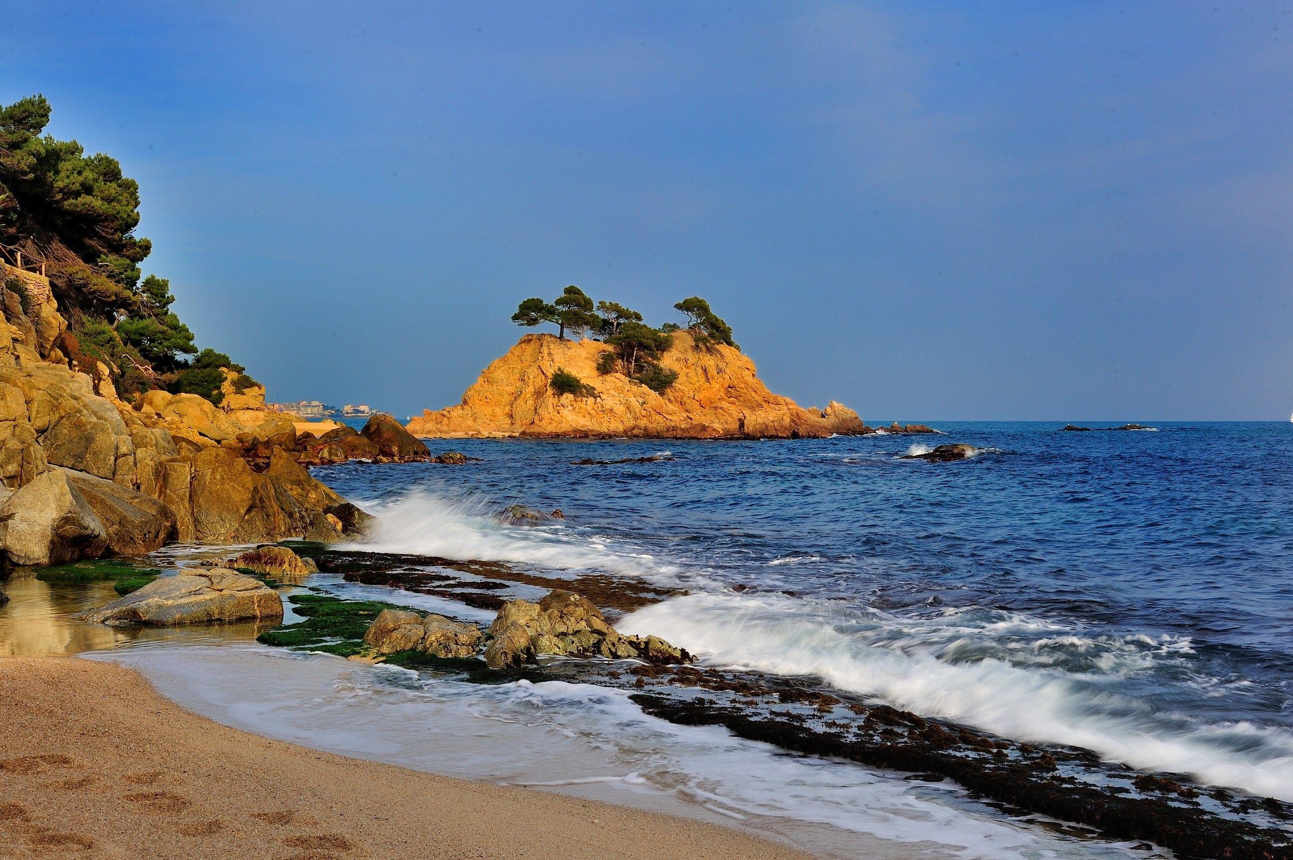 Beaches: Coast Ocean Beach Nature Sea Catalonia Spain Wallpaper