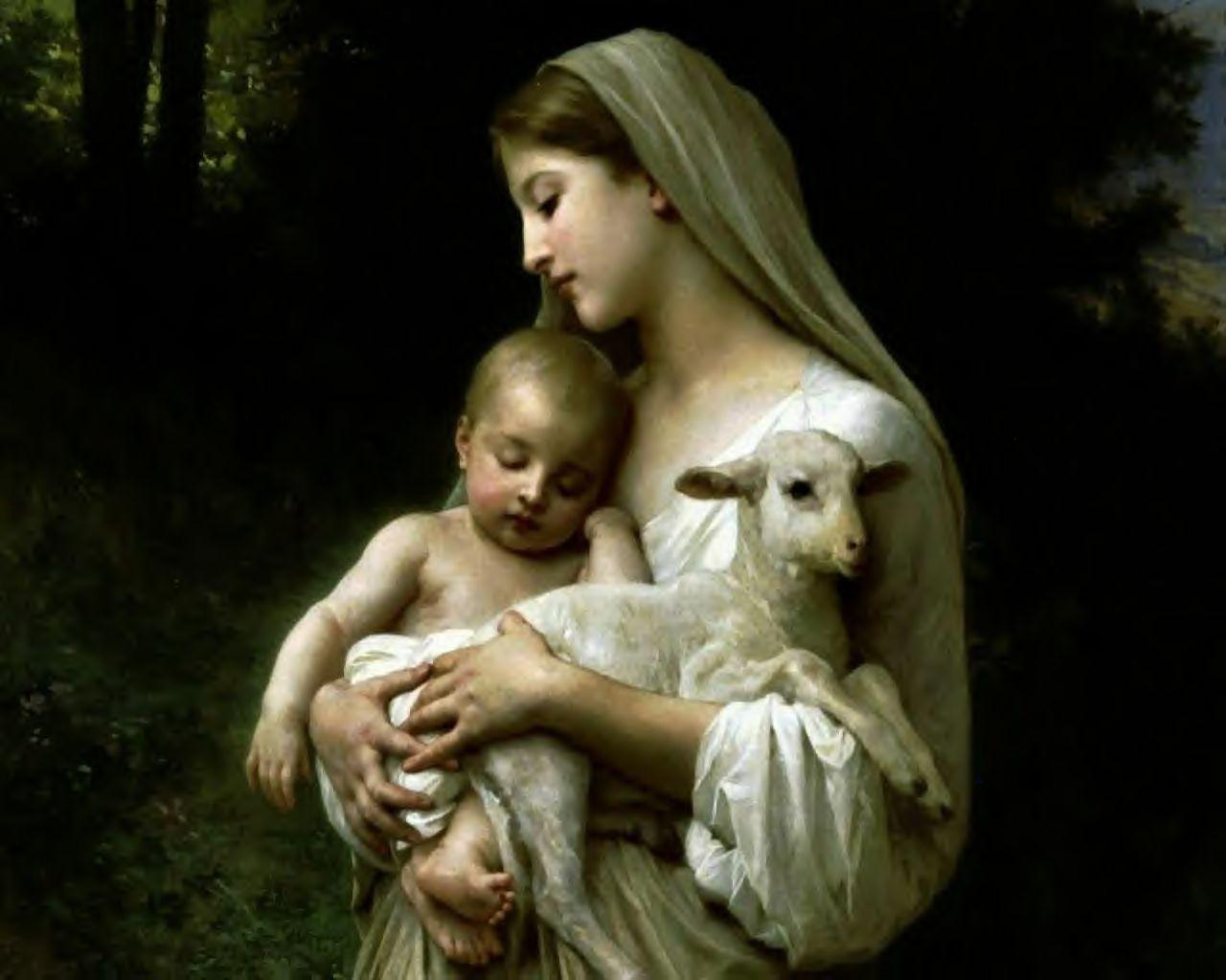 3D View Of Mother Mary And Baby Jesus Download