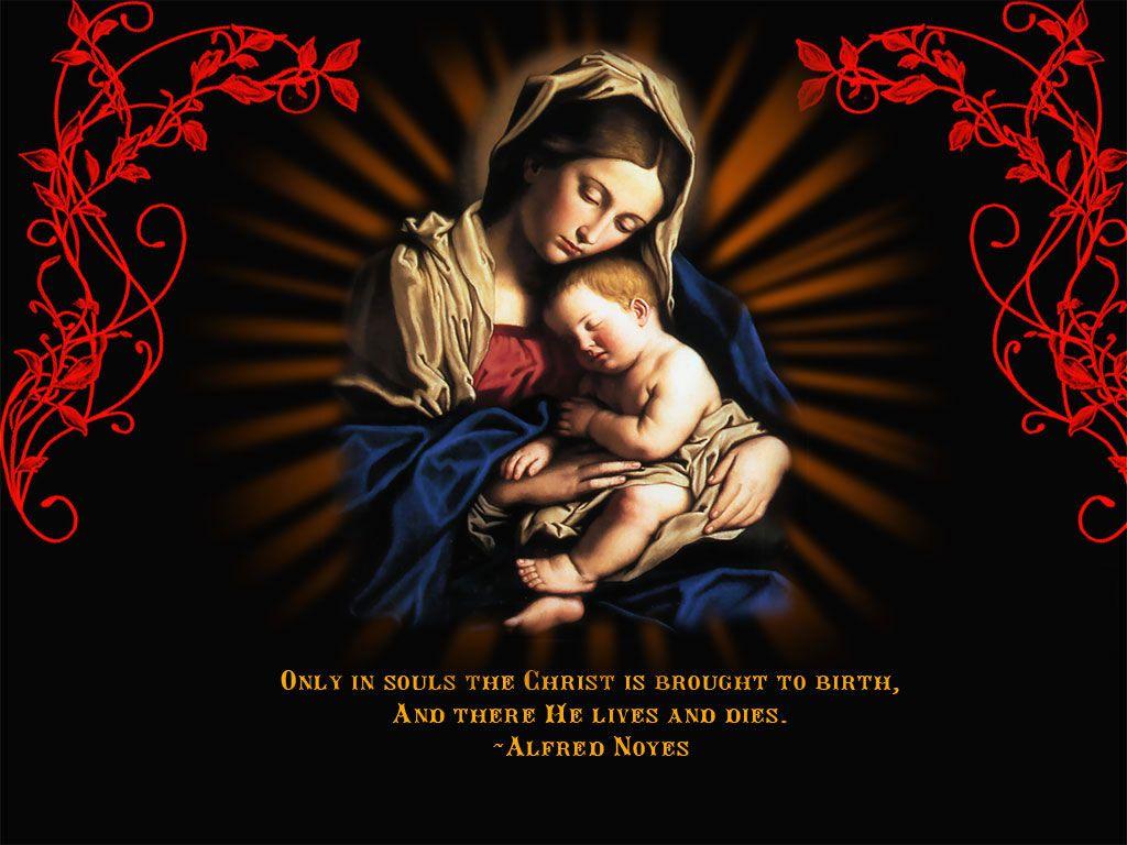 Wallpaper Of Christ And Mother Mary