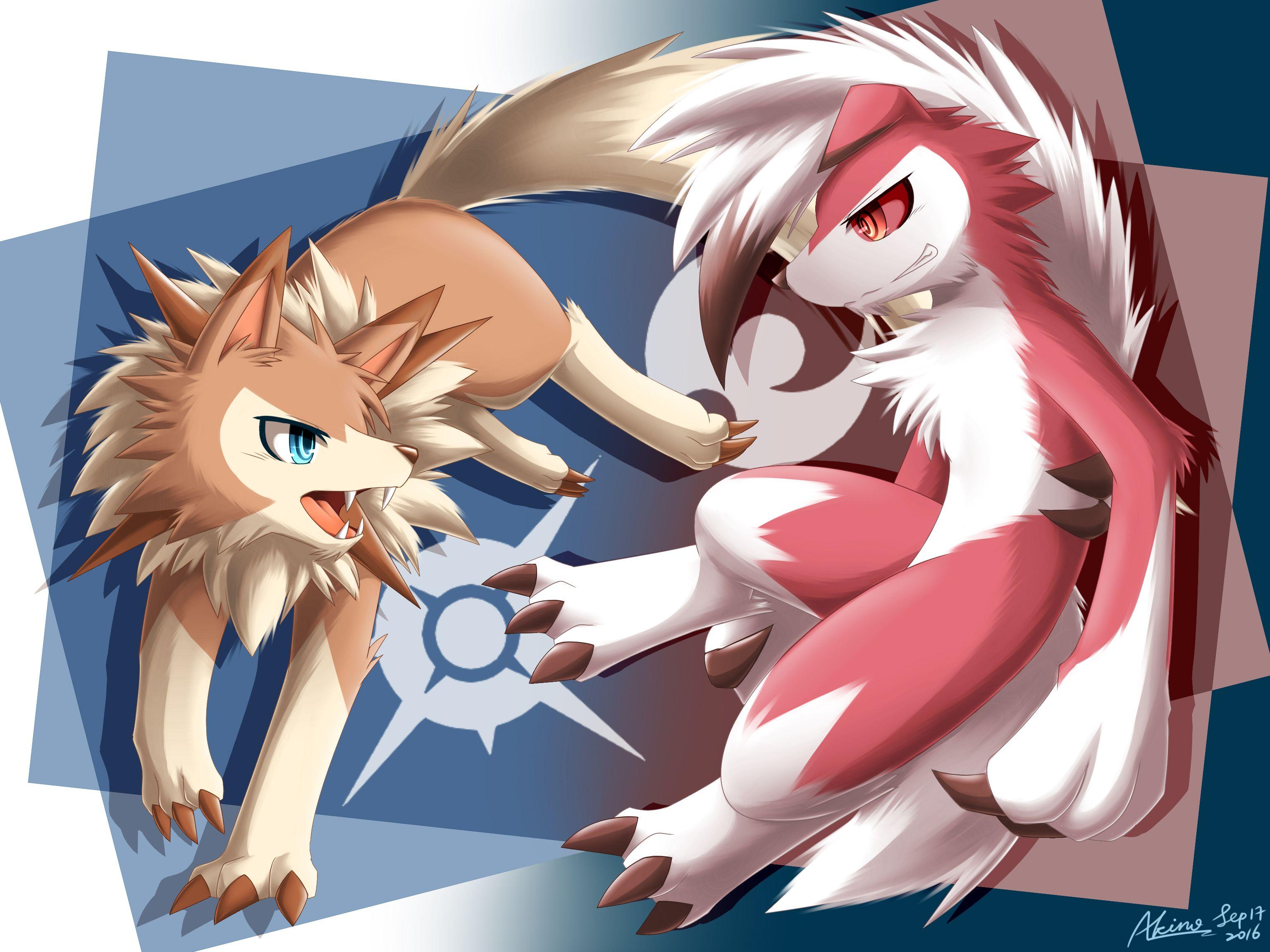 Lycanroc Midday and Midnight Form HD Wallpaper. Background Image