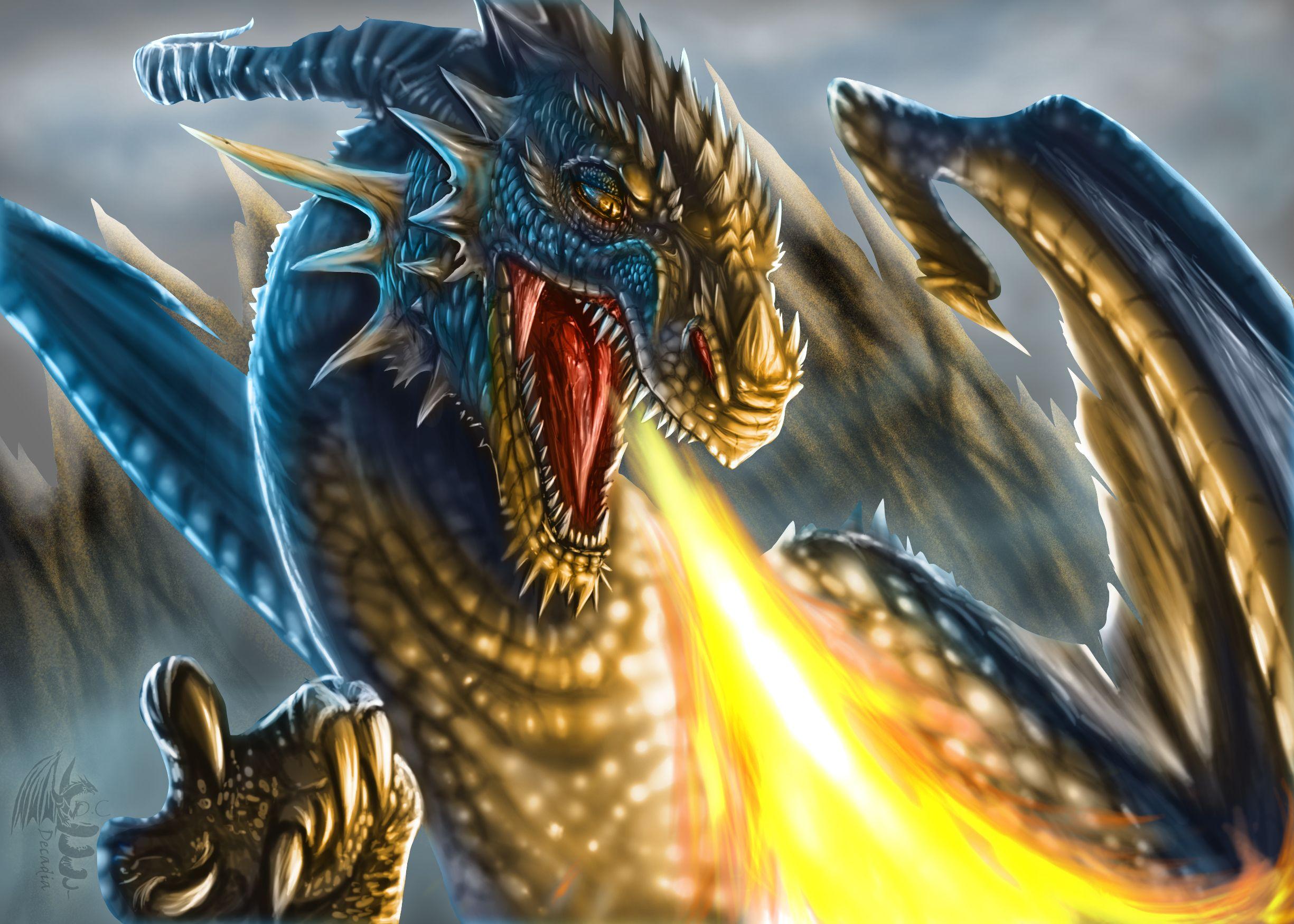 Angry Fire Breath Dragon wallpaper - Download to mobile phone