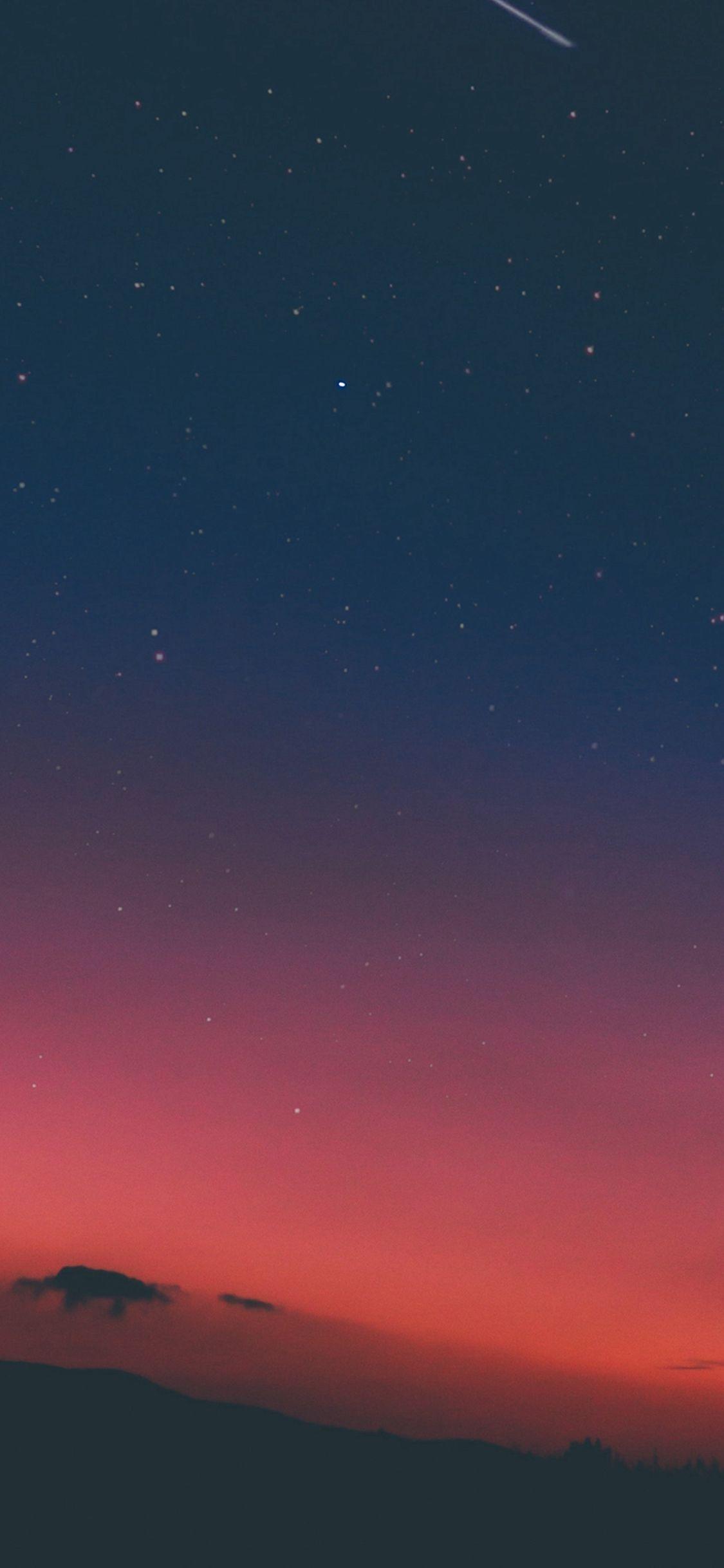 Night Sky Sunset Pink Nature iPhone X Wallpaper Download. iPhone