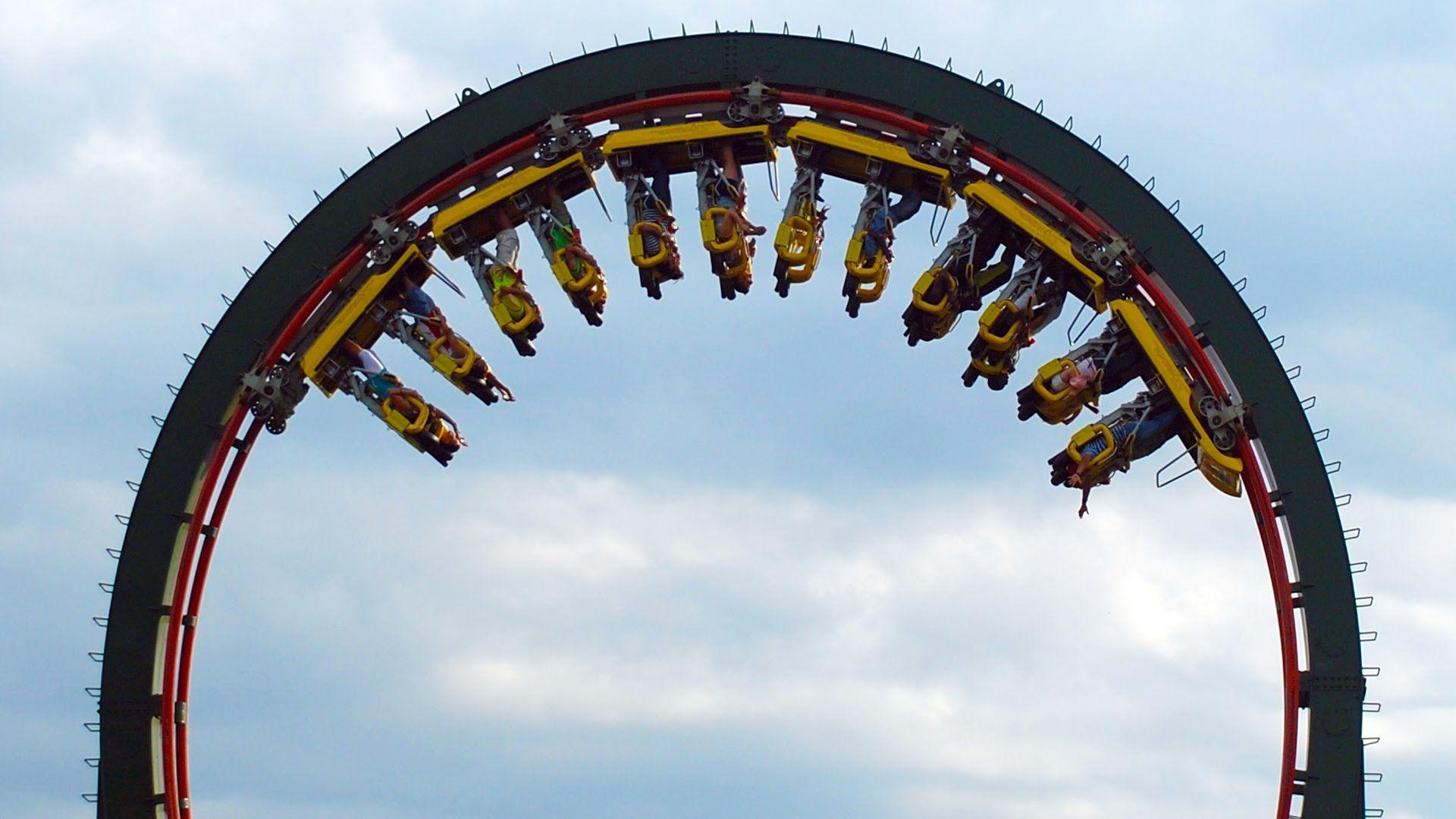 Skyrider Stand Up Roller Coaster On Ride POV Canada's Wonderland