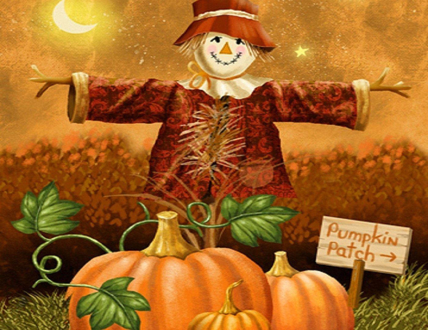 fall scarecrow wallpaper