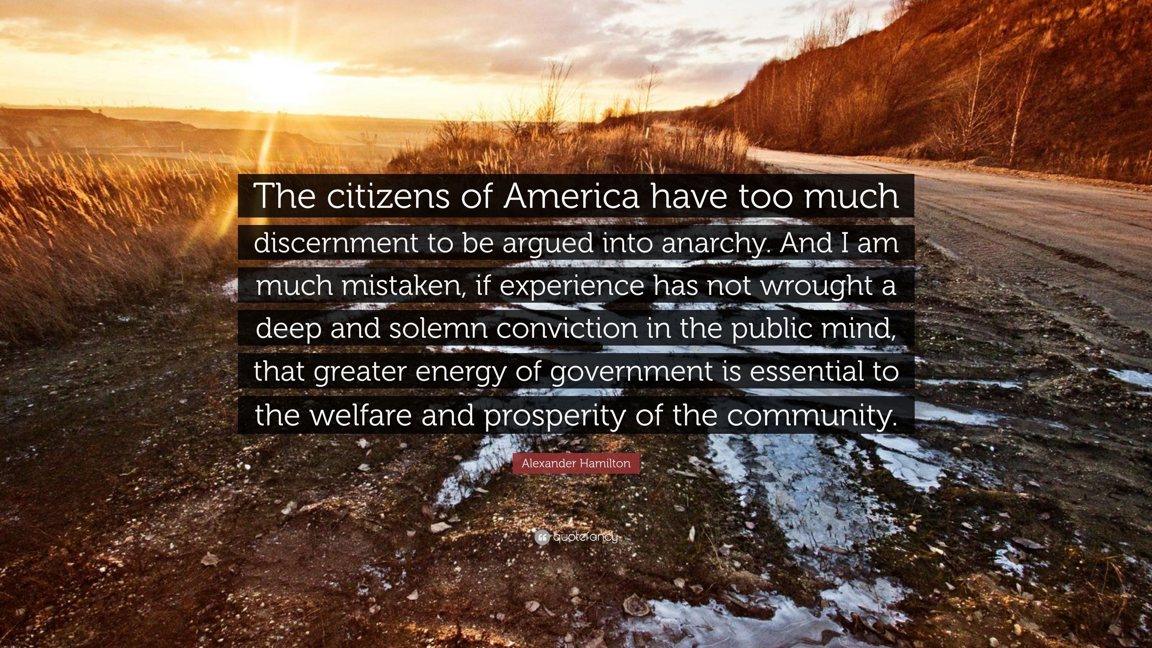Alexander Hamilton Quote: “The citizens of America have too much
