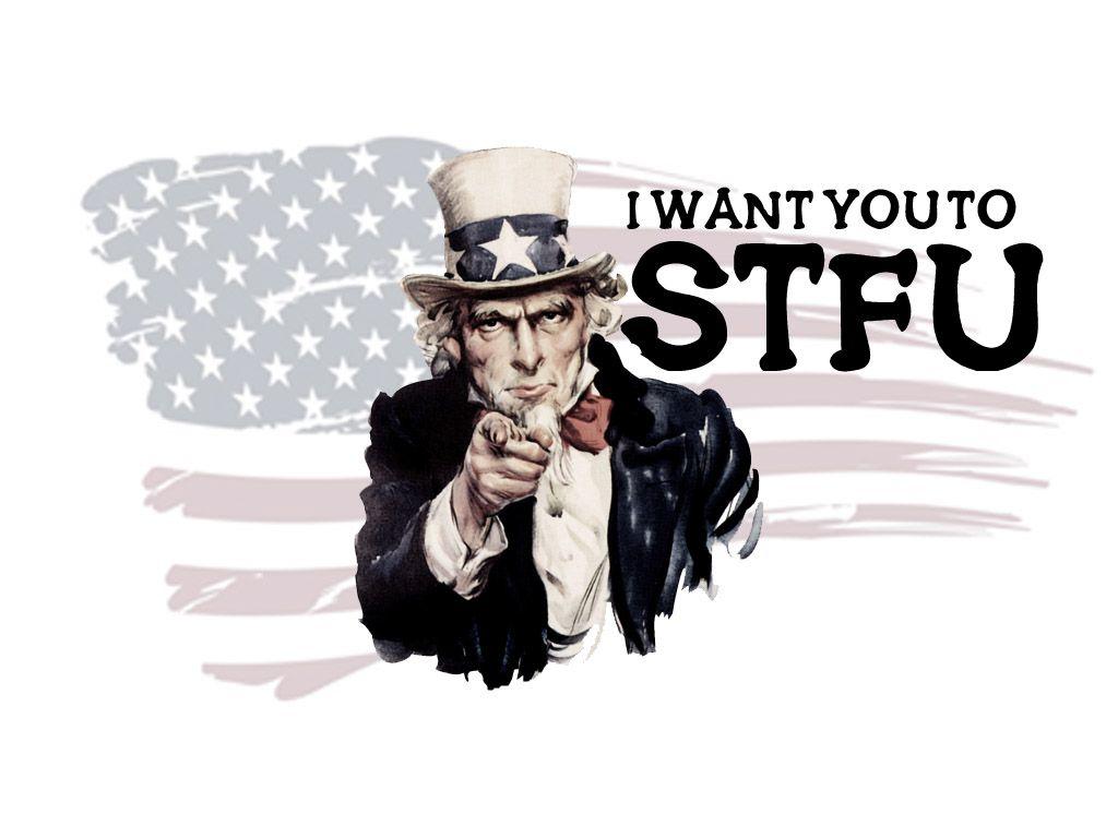 Georgie Does Photohop: Wallpaper: Uncle Sam Says STFU