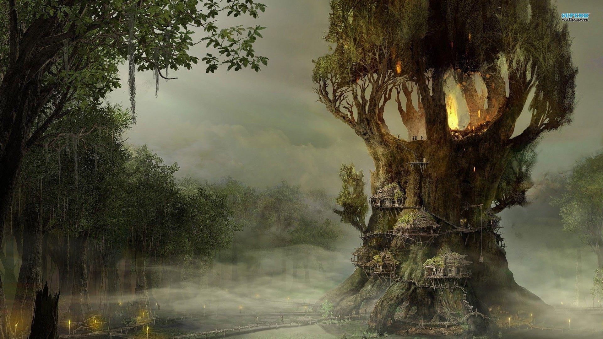 Yggdrasil Tree Fantasy HD Wallpaper X