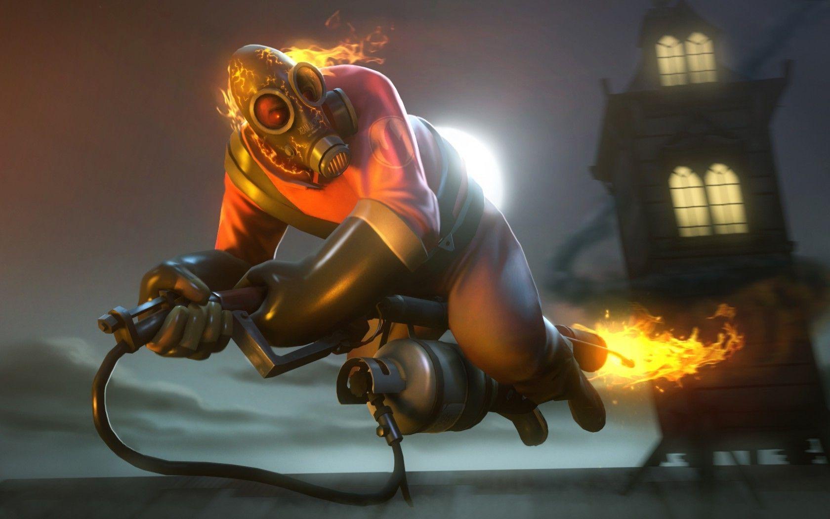 Team Fortress Pyro (character), Fire, Halloween, Flamethrowers