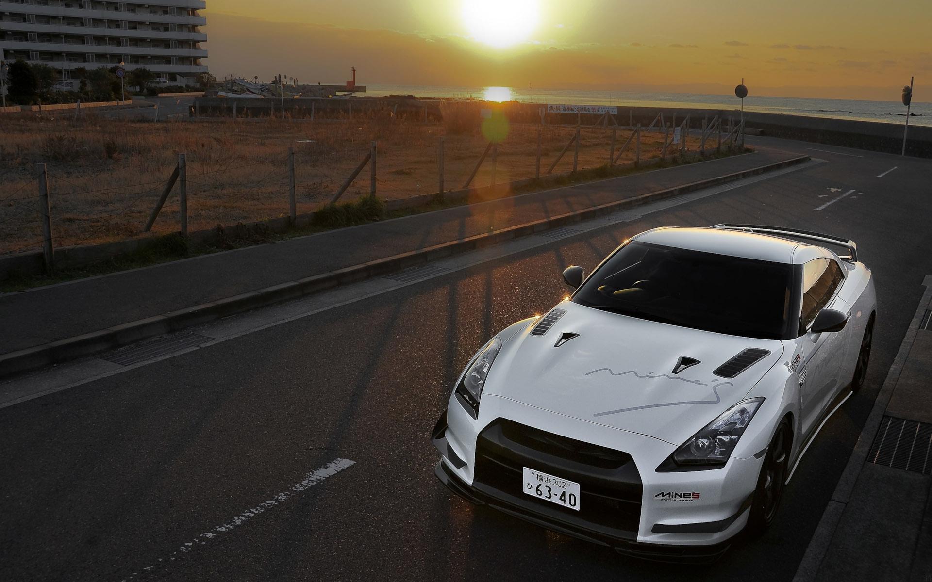 Nissan GT R In The Sunset HD Desktop Wallpaper, Widescreen