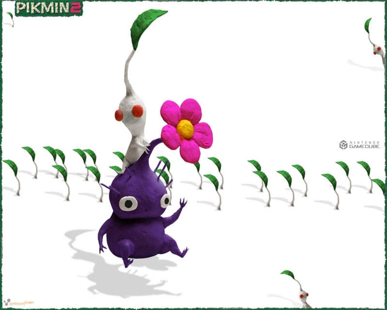 Purple and White Pikmin Wallpaper