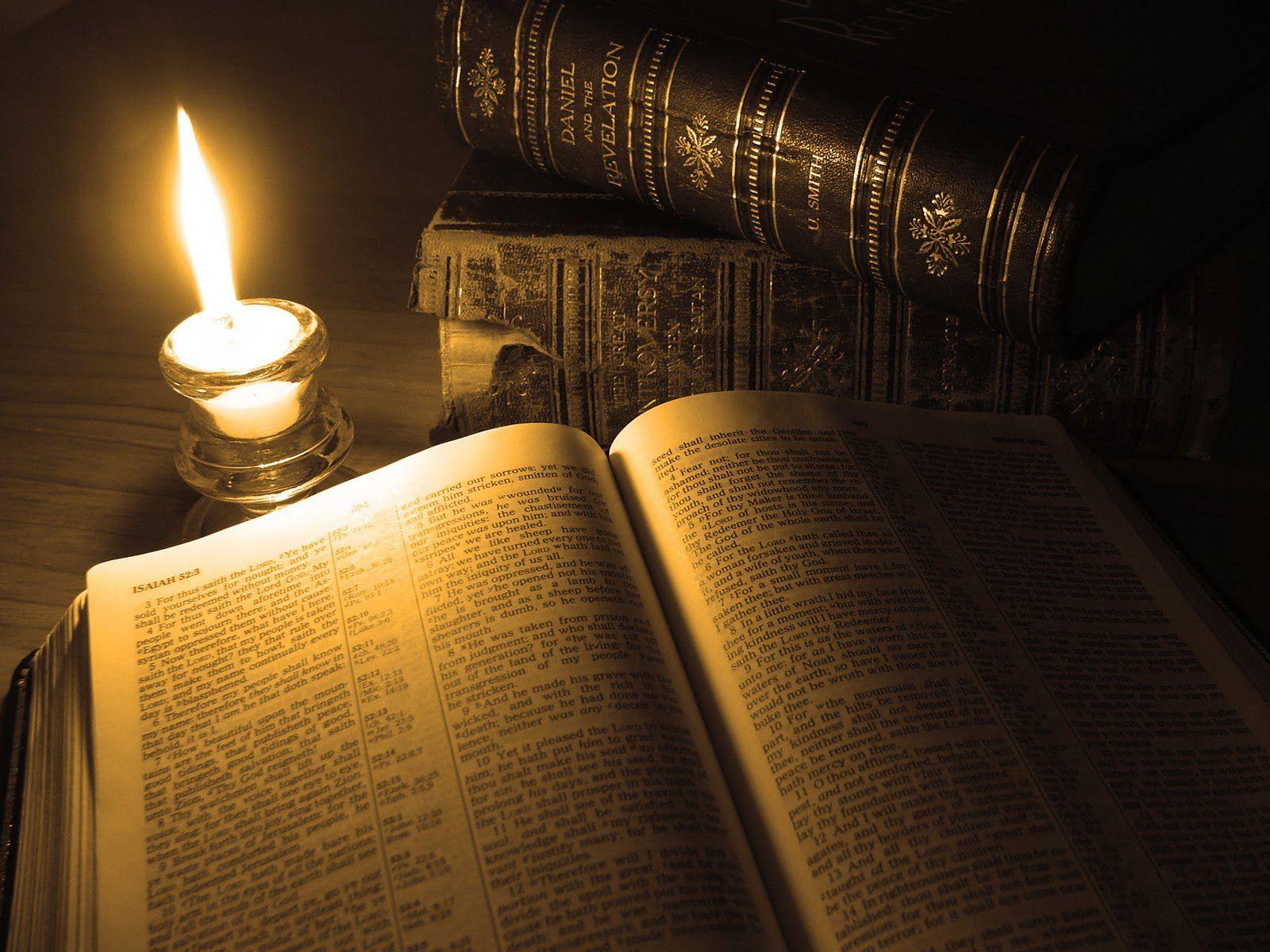 Old Books Bible Candle Widescreen High Definition Wallpaper Download