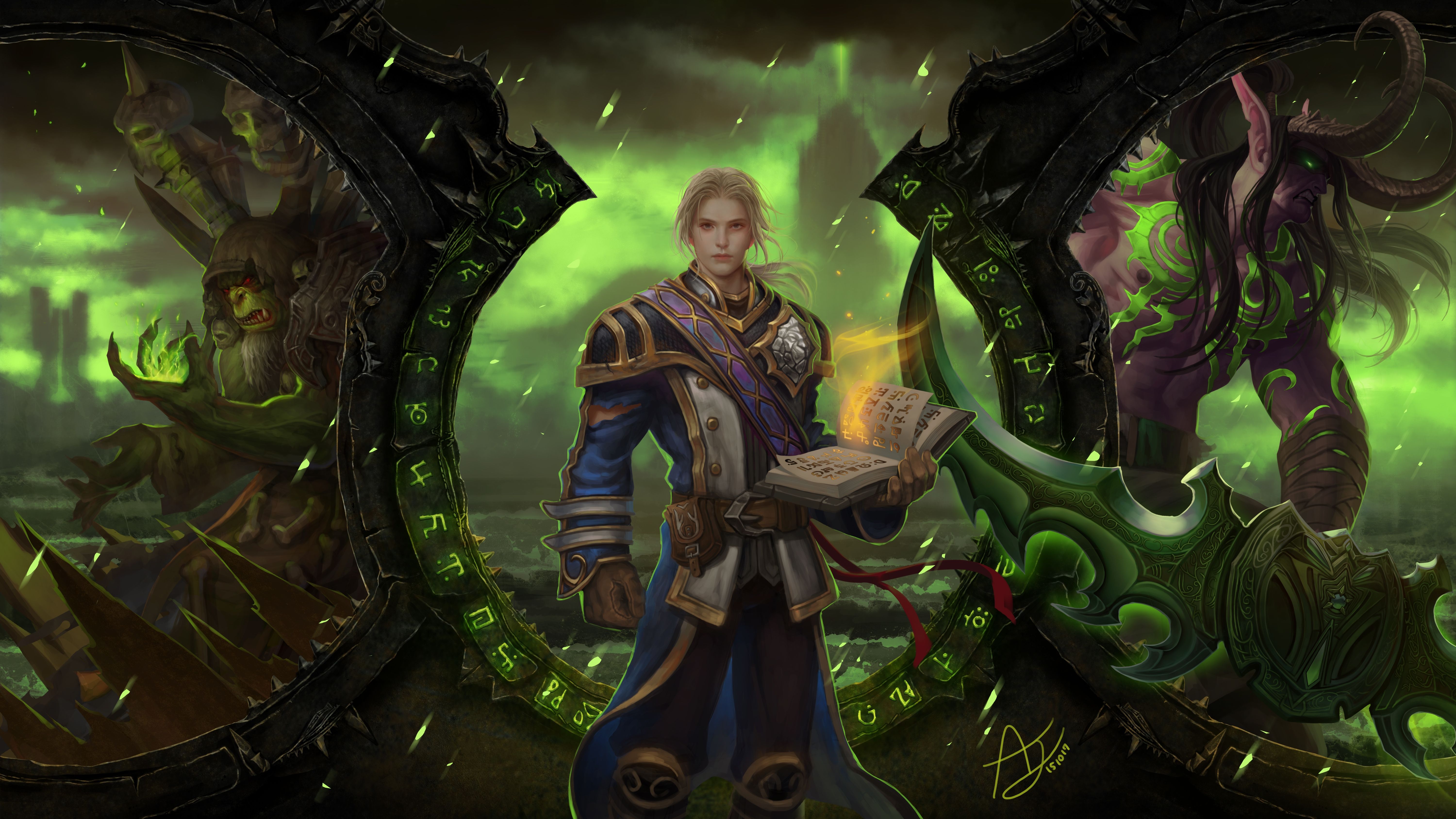 Wallpaper World Of Warcraft, Illidan Stormrage, Horns, Magic