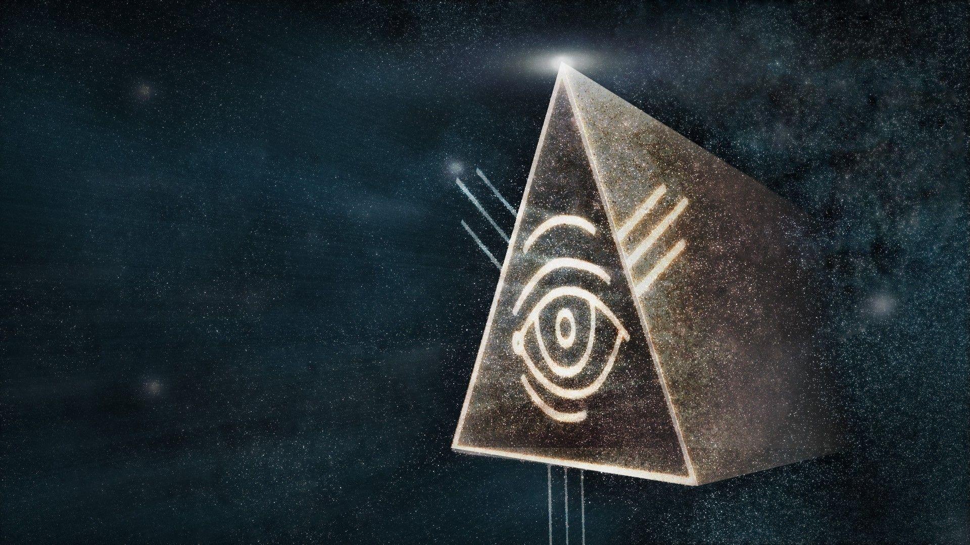 illuminati, eyes, all seeing eye, pyramids, digital art