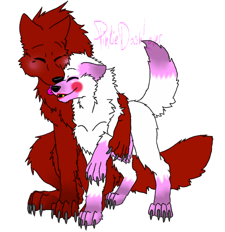 M Angle Foxy and Kissing.. png mangle and foxy