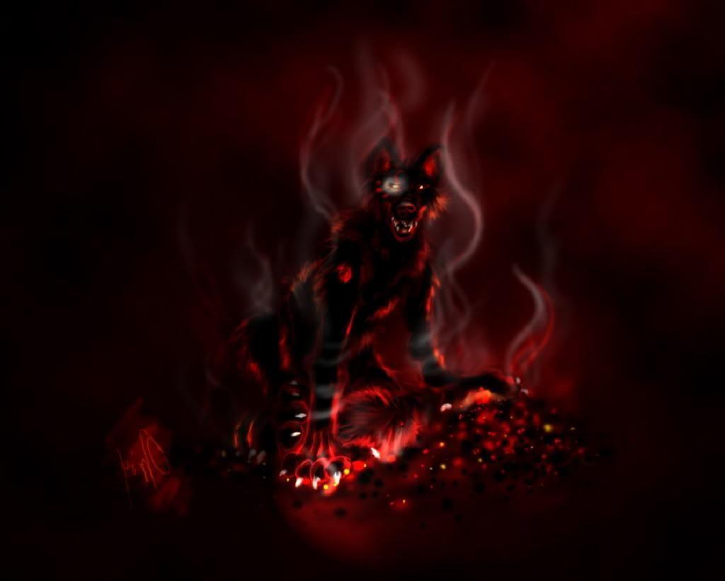 Hell Wolf Demon Famtasy Fire Abstract Hd Wallpaper 437367