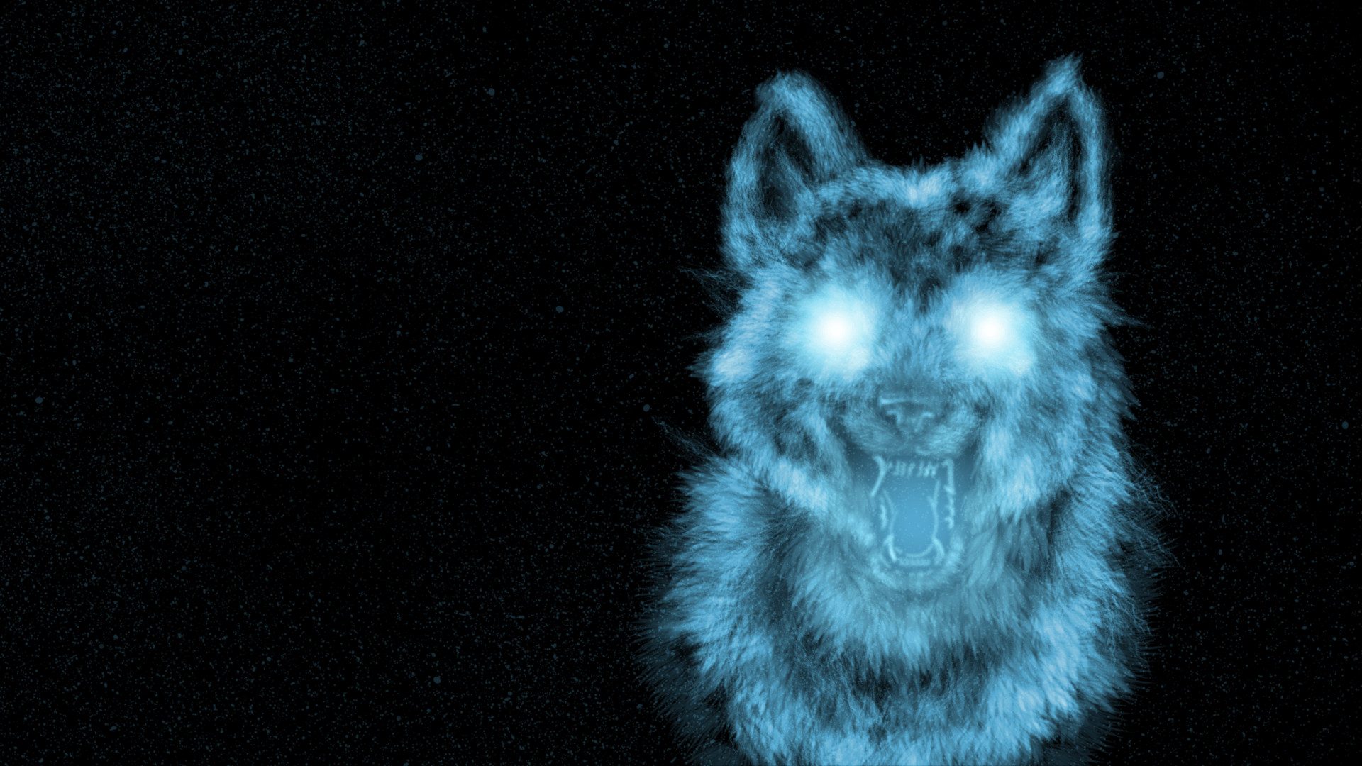 image of Blue Fire Wolf Wallpaper - #SC