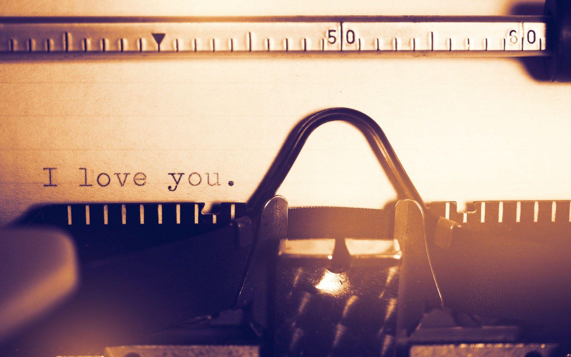I Love You Typewriter HD Wallpaper