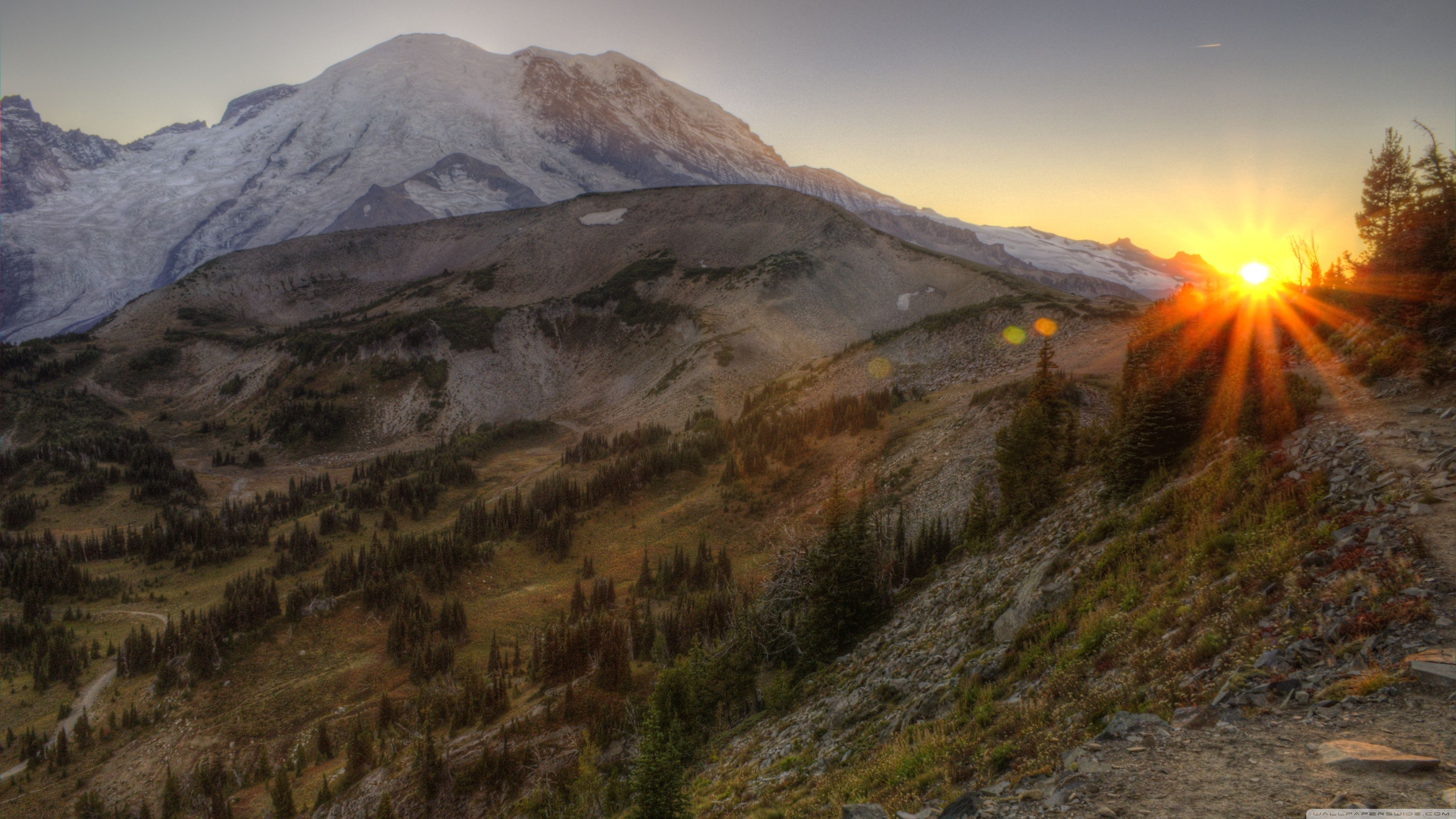 Mount Rainier National Park HDR HD desktop wallpaper, High