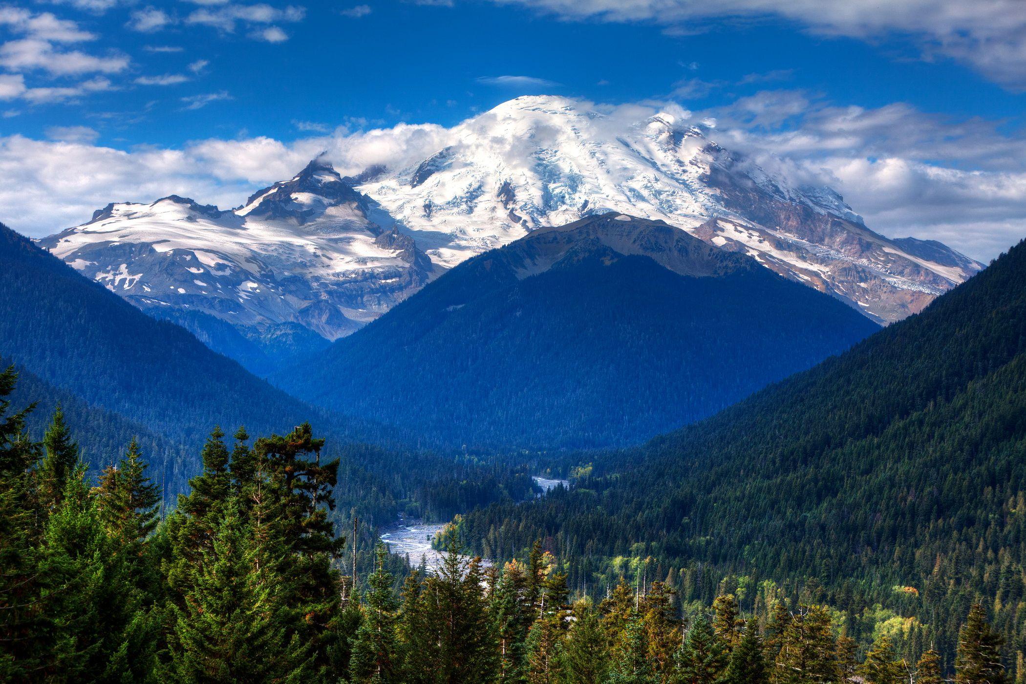 image Mount Rainier Park USA Washington Nature Mountains 2100x1400