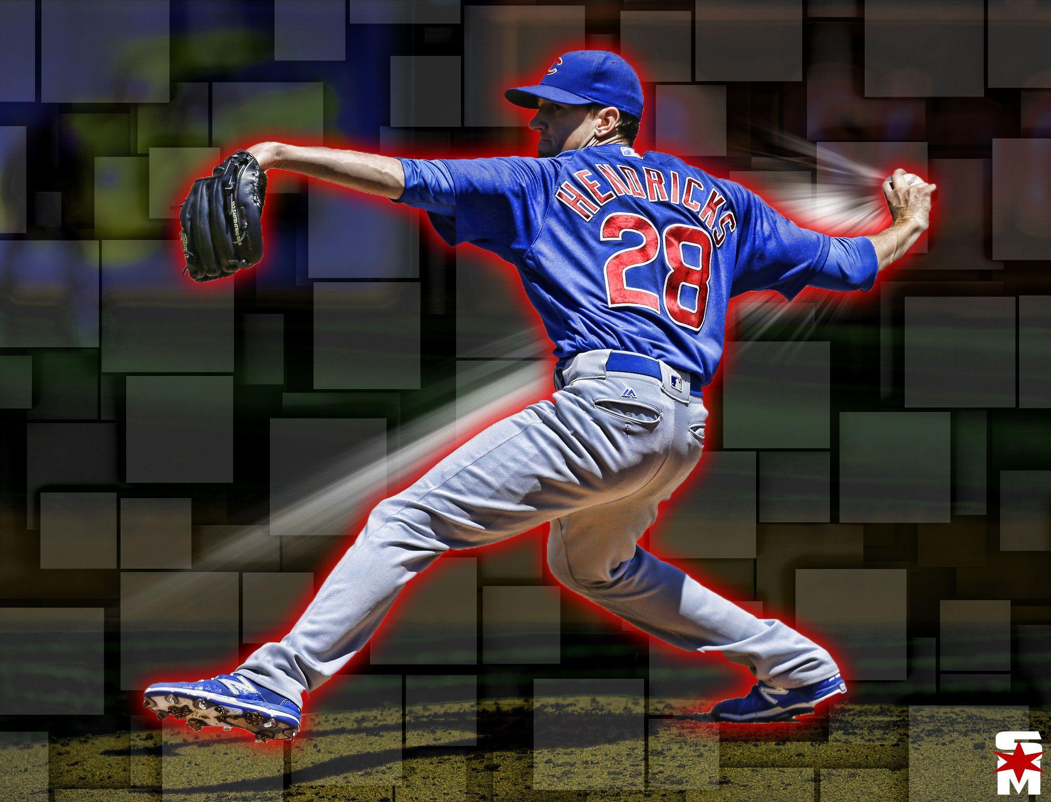 Download Kyle Hendricks Holding Baseball Wallpaper