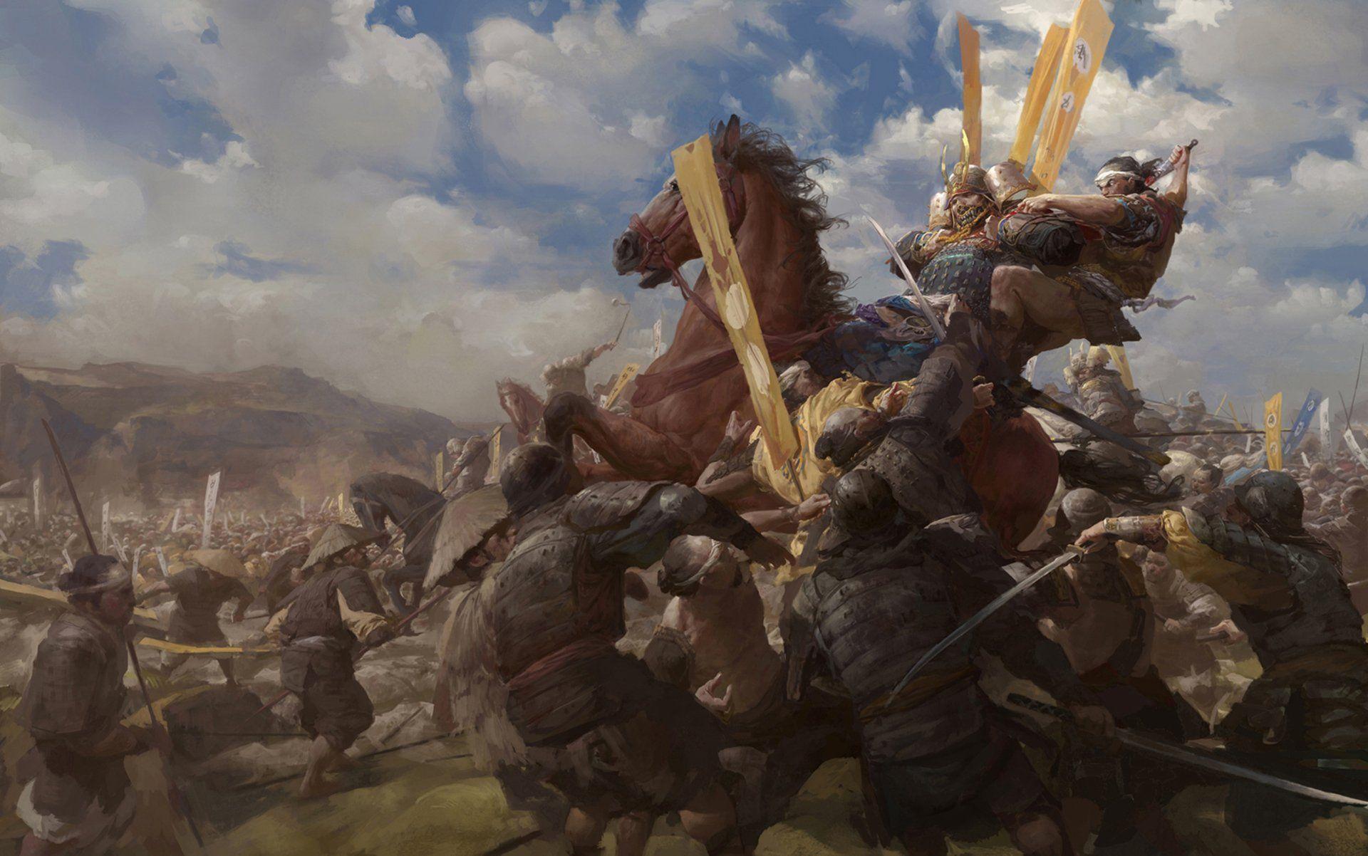 samurai battle horse death war the army HD wallpaper