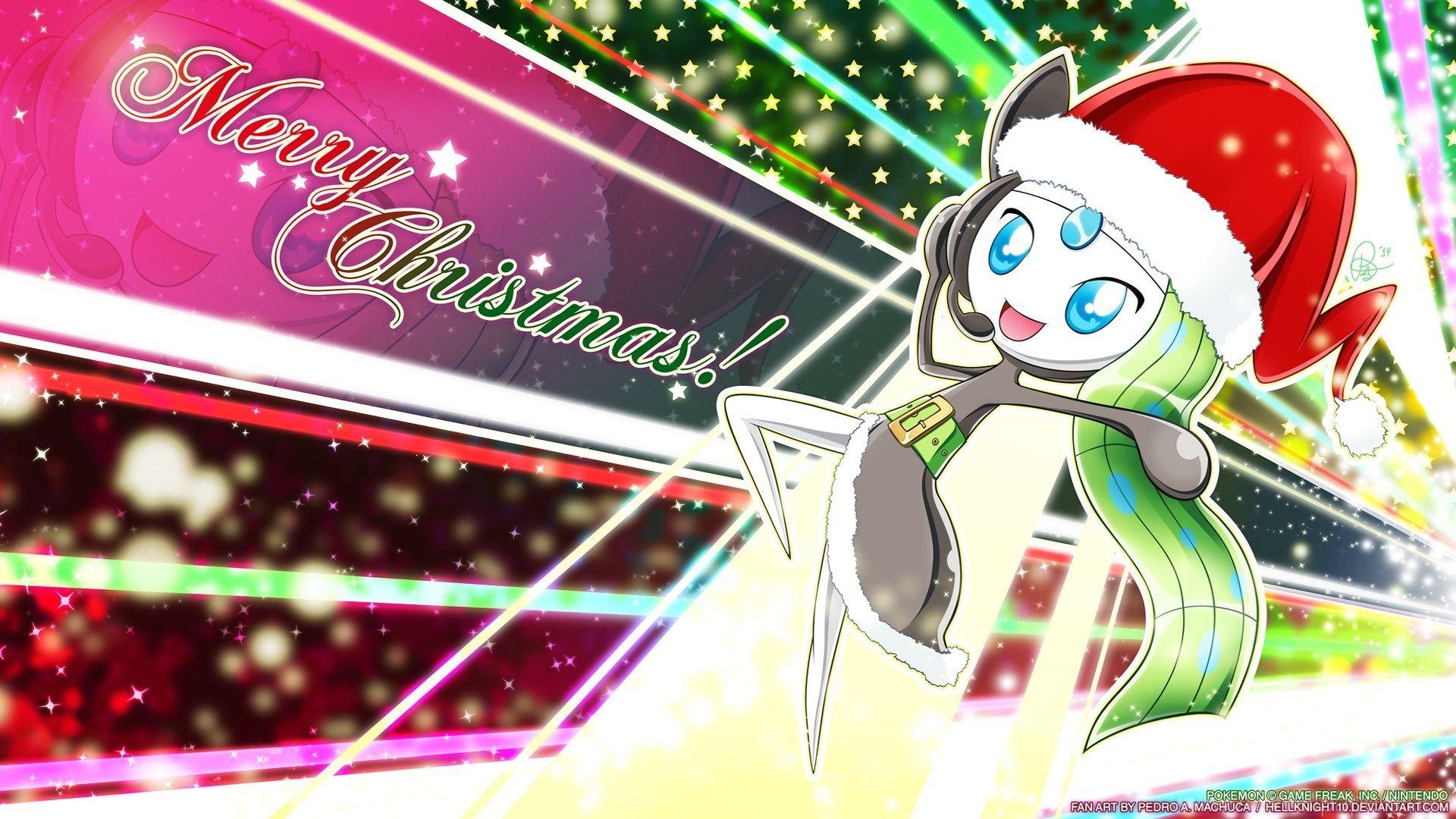 Meloetta Christmas Wallpaper By Hellknight10