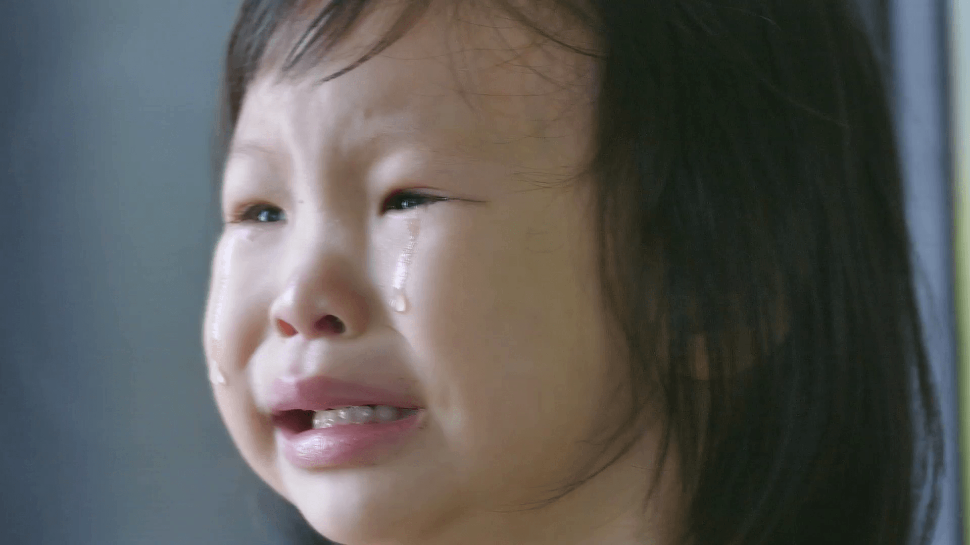 Little Asian girl crying Stock Video Footage