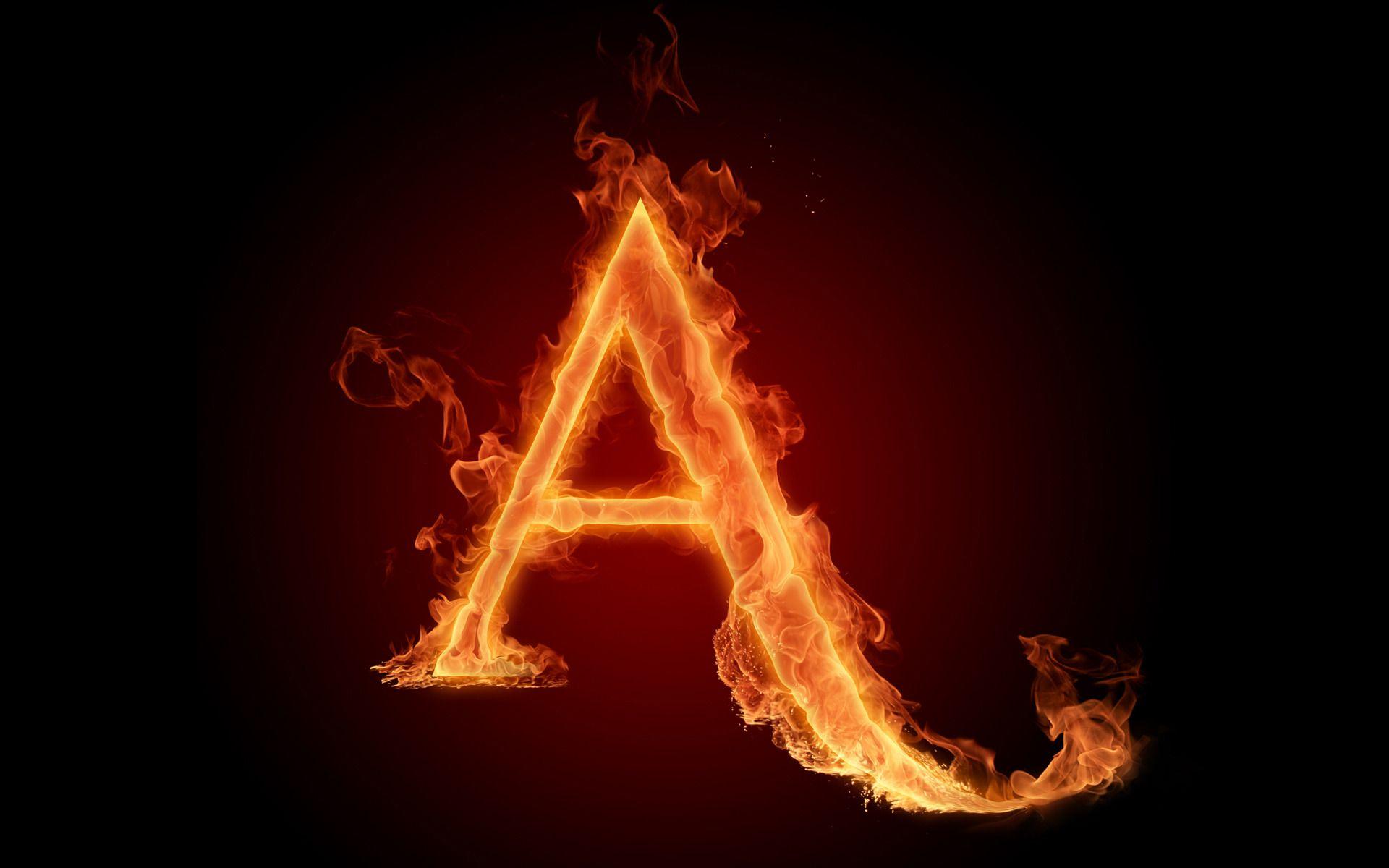 HD Wallpaper The fiery English alphabet picture A. Lettres
