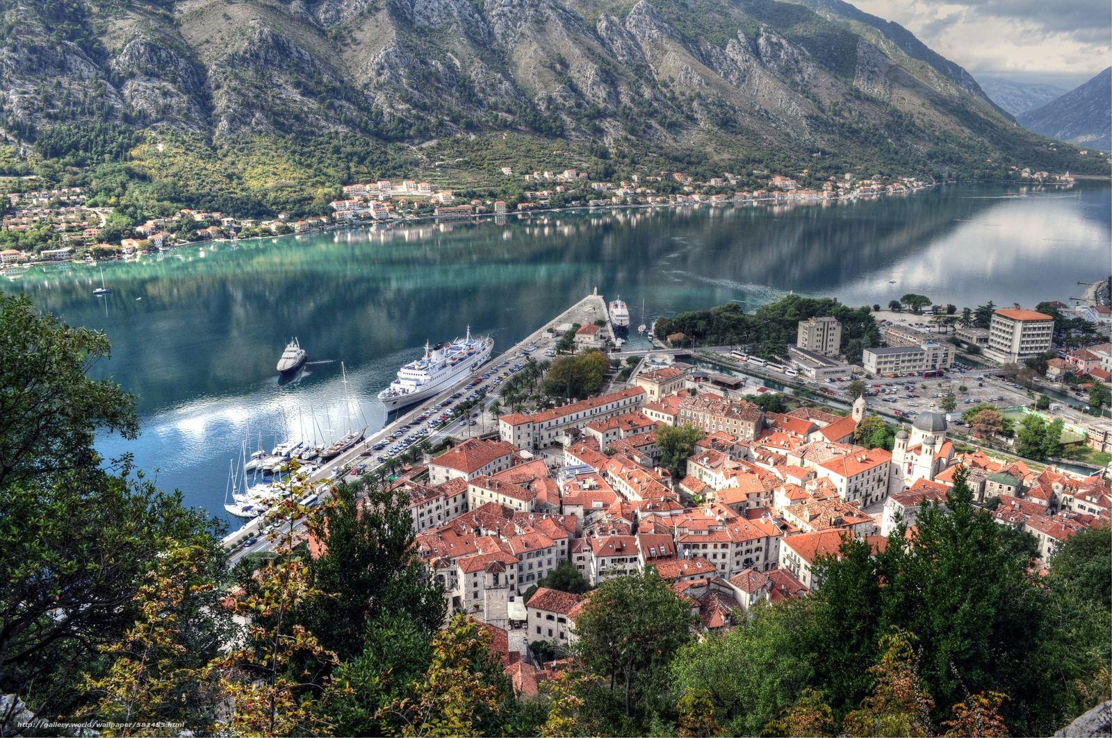 Download wallpaper Kotor, Montenegro, city free desktop wallpaper