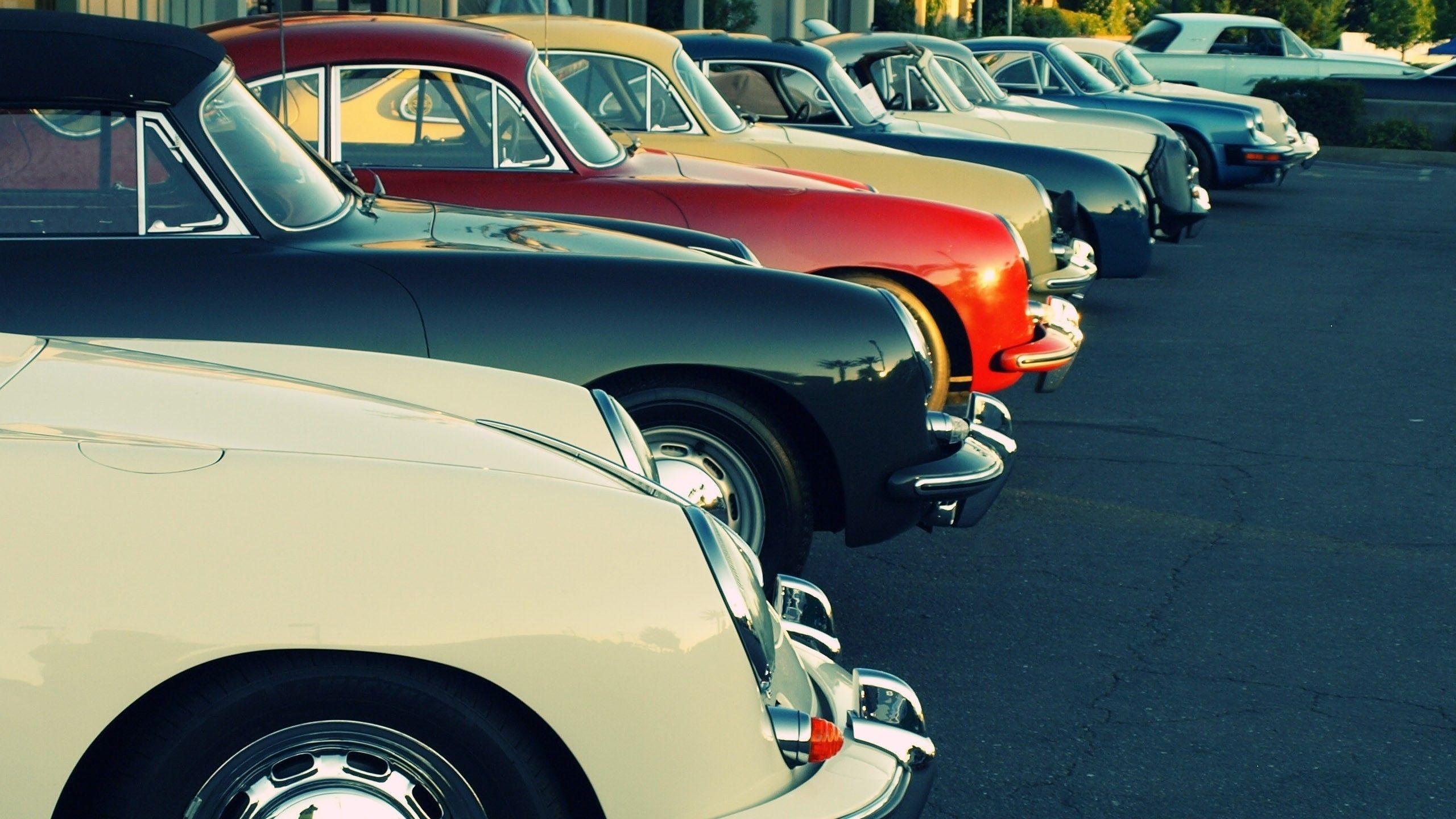 Vintage and Classic Cars in Row Image