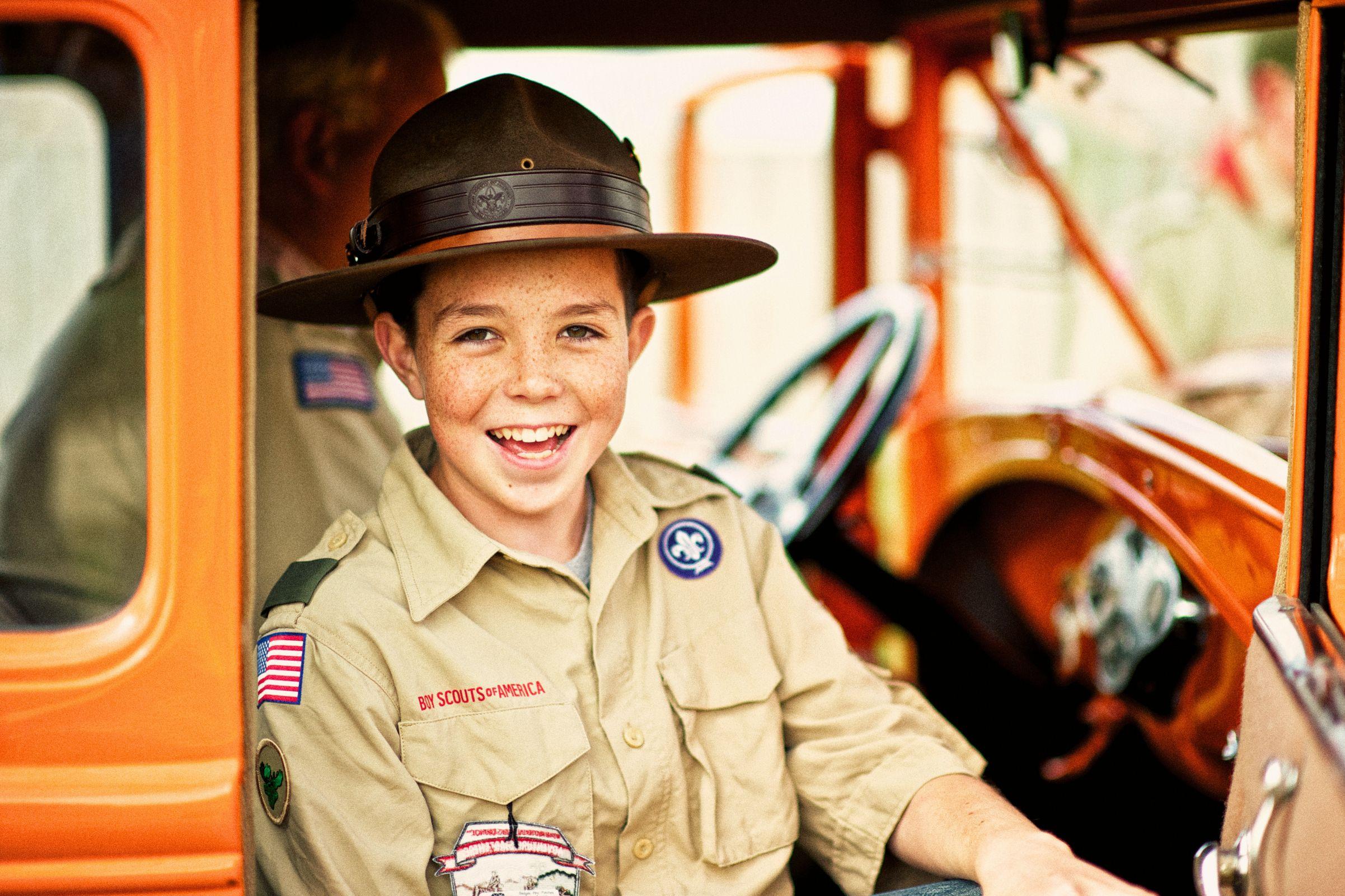 Boy Scout in Truck